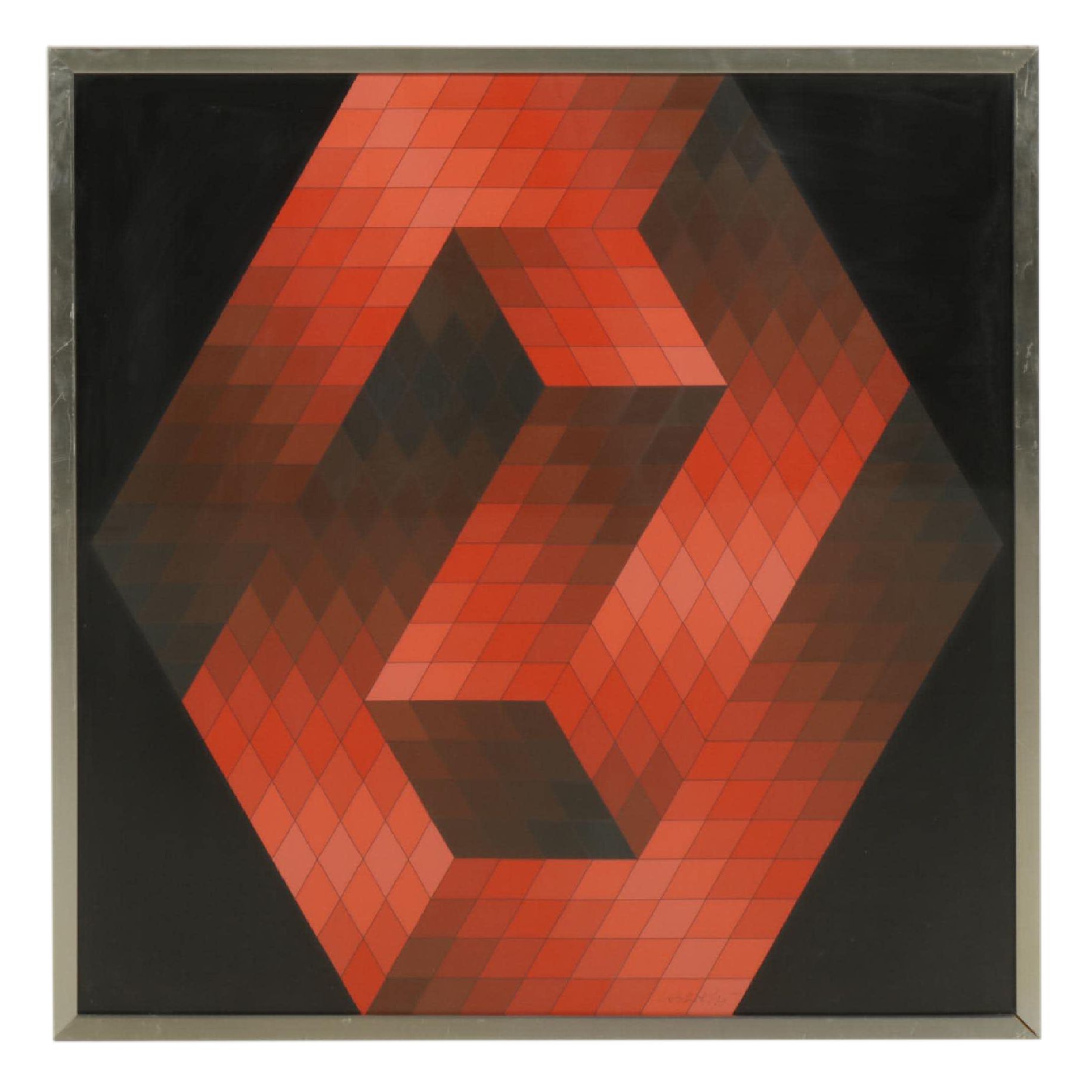 Victor Vasarely Op Art Serigraph "Gestalt Philadelphia," 1974