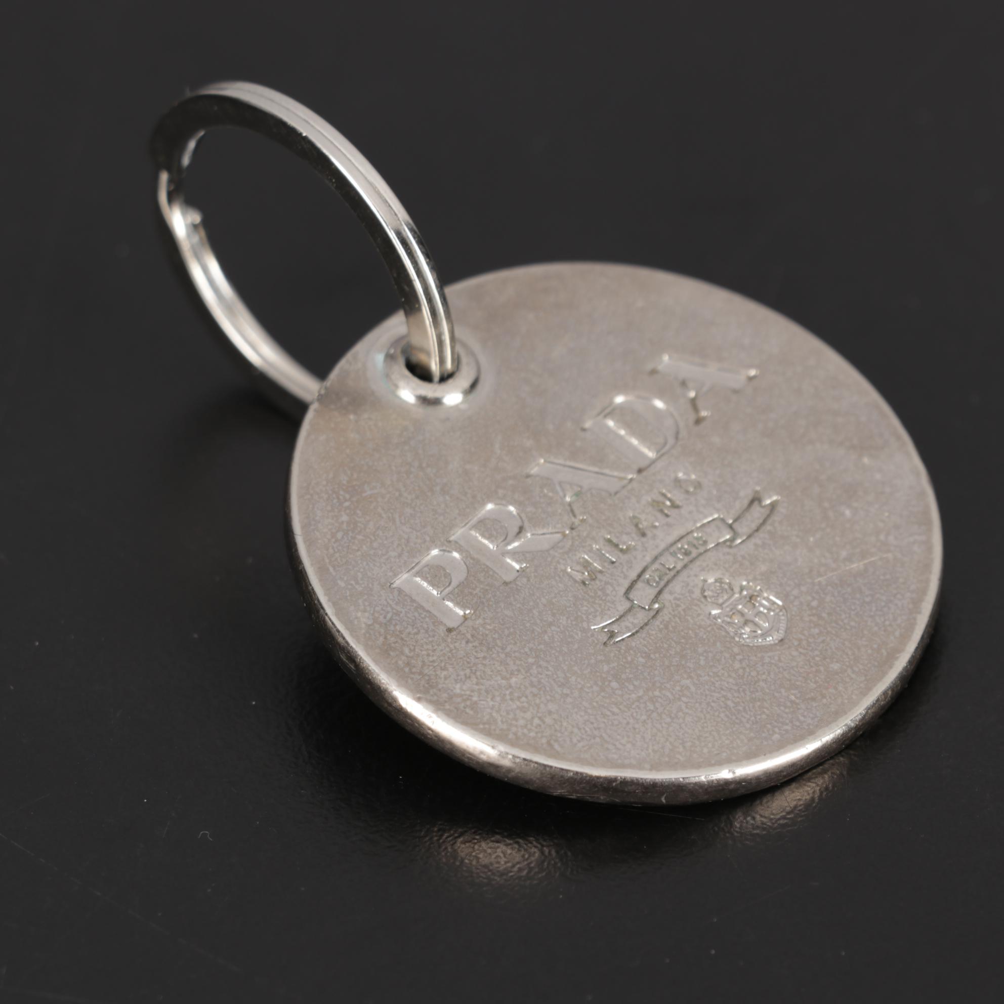 Prada Key Ring with Monogrammed Tag