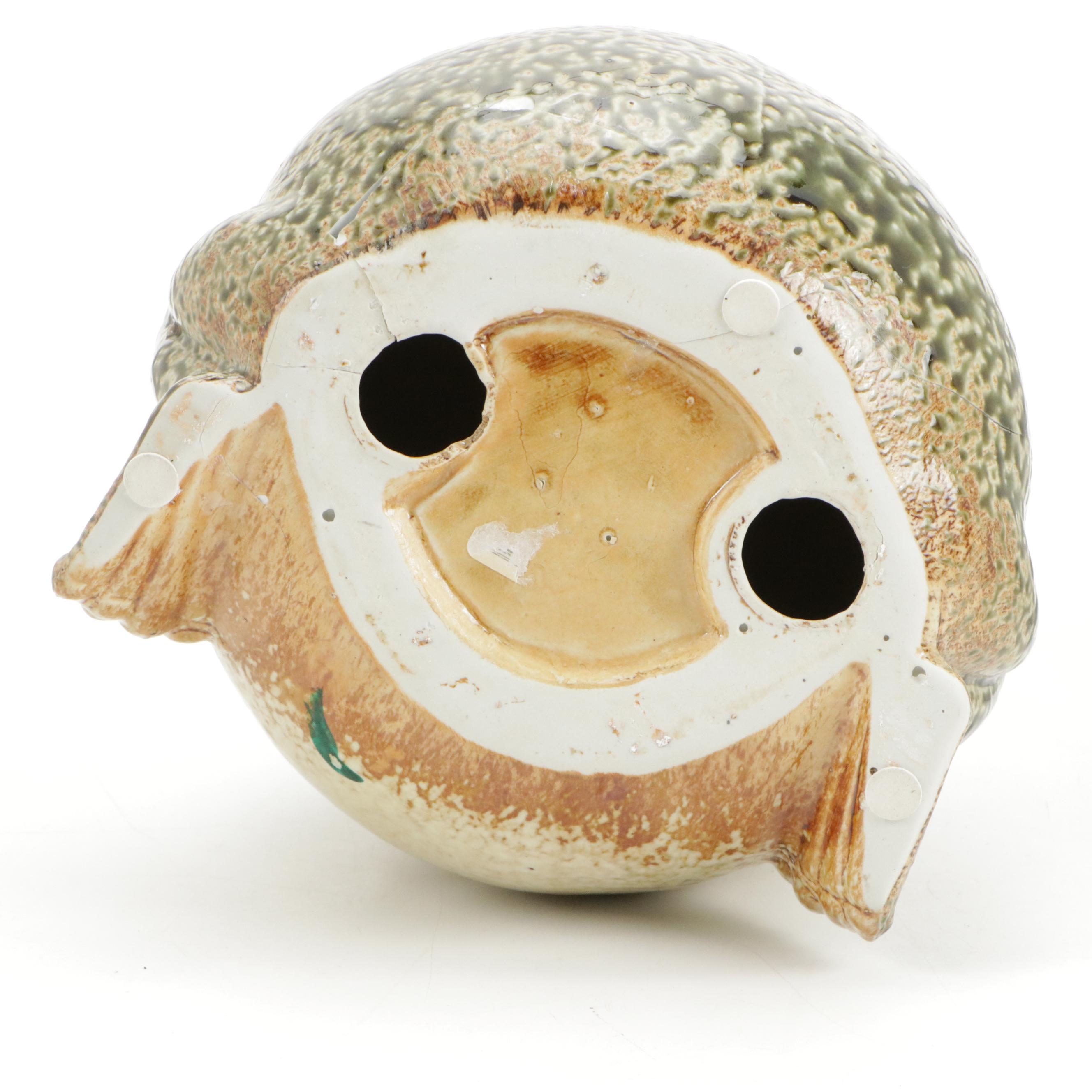 Glazed Ceramic Frog Figurine