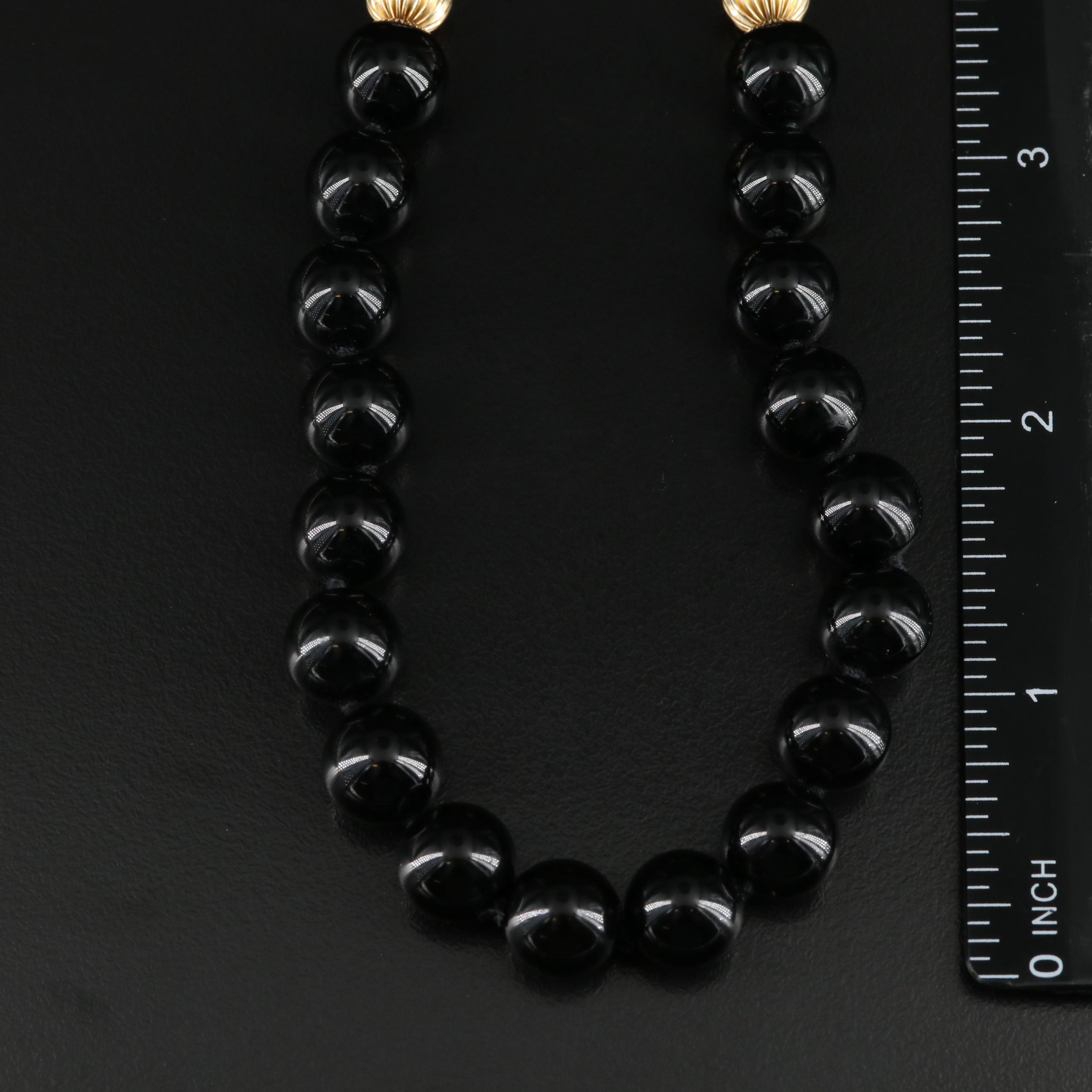 Pearl Necklace and Black Onyx Necklace with Pearl and Gold-Tone Accents