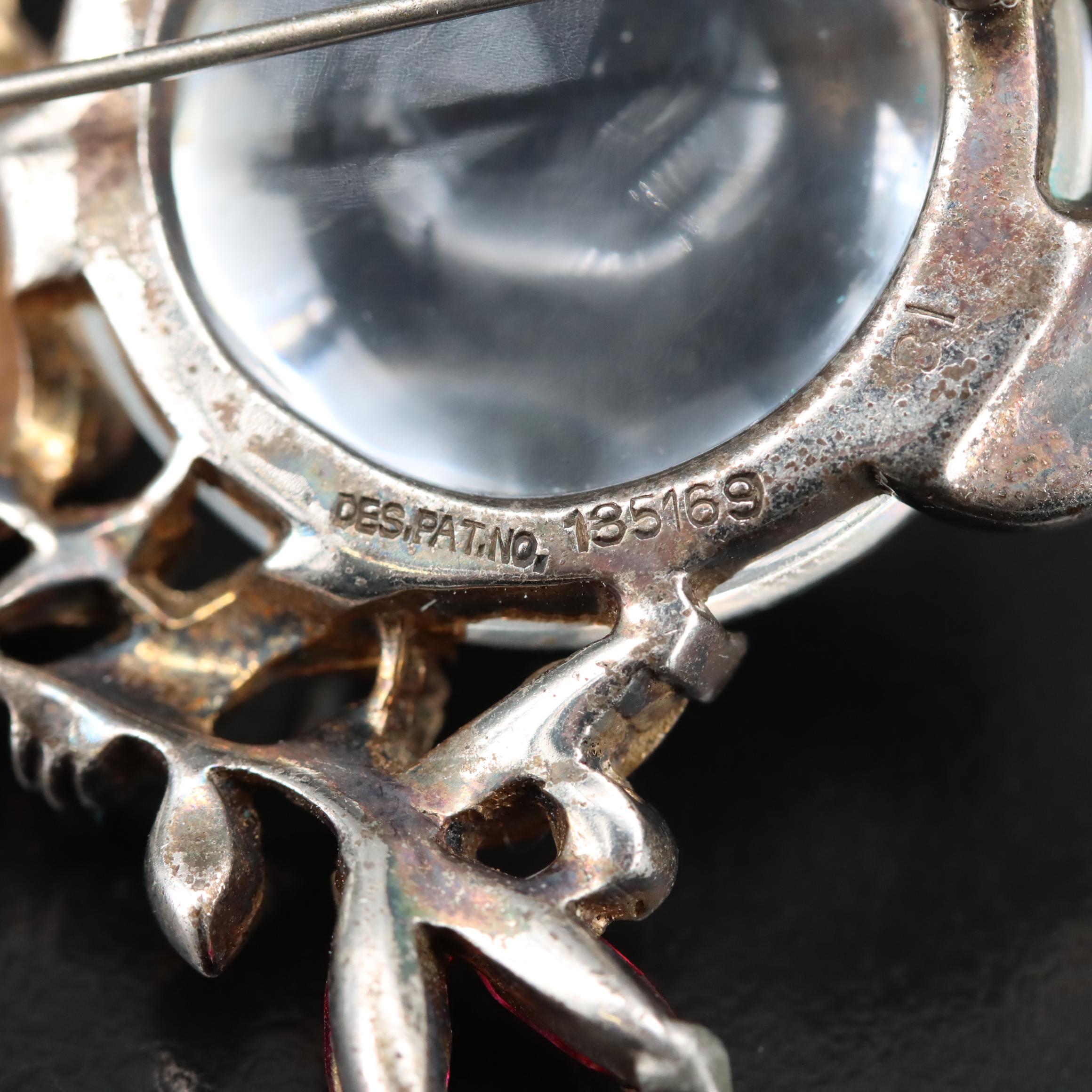 1943 Alfred Philippe for Crown Trifari Lucite Jelly Belly Rabbit Brooch