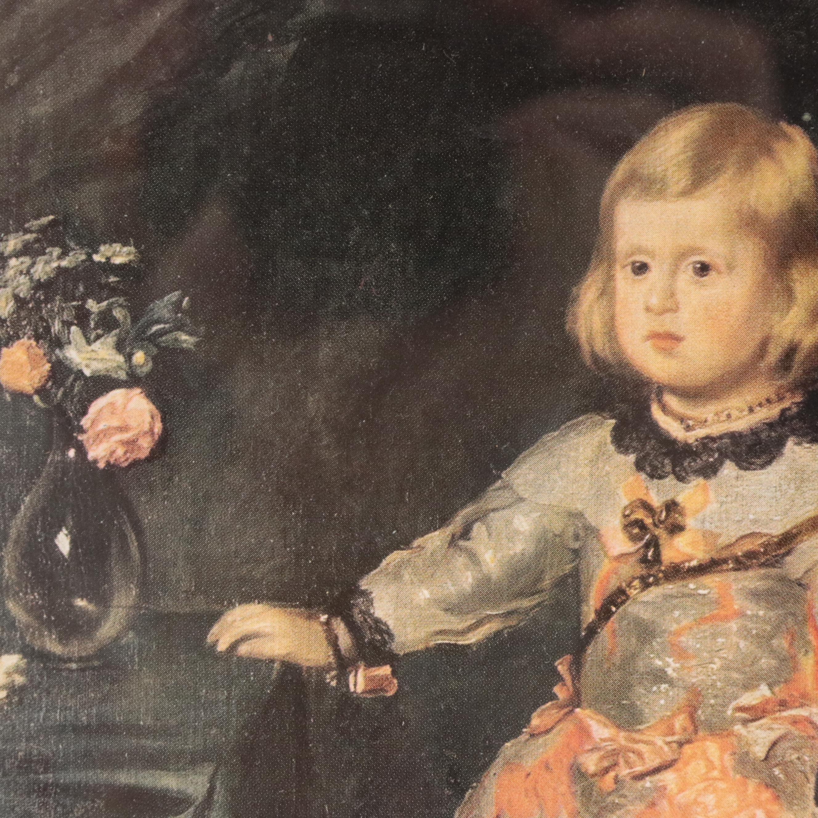 Print after Velasquez "Margaret Theresa of Spain" in Victorian Walnut Frame