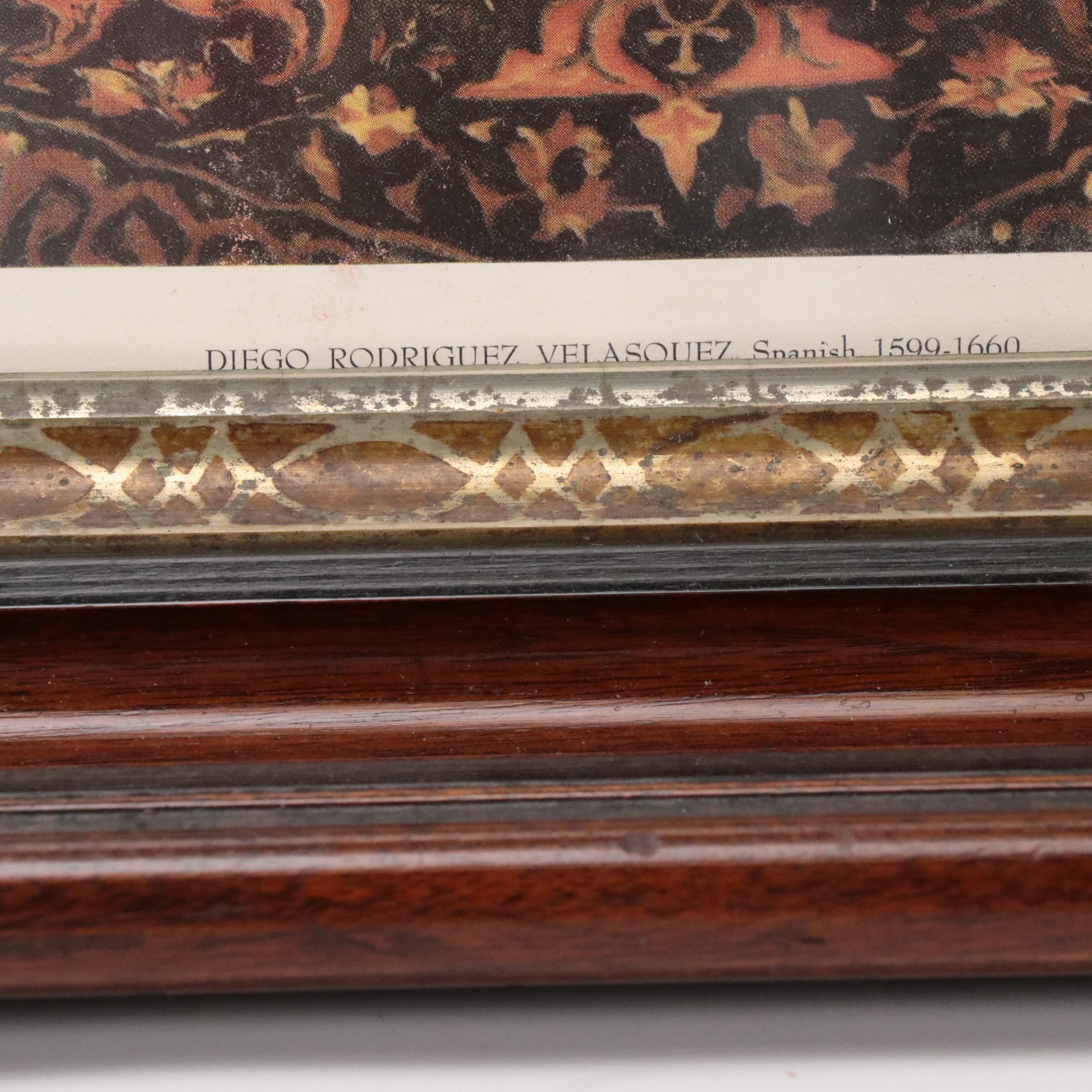 Print after Velasquez "Margaret Theresa of Spain" in Victorian Walnut Frame