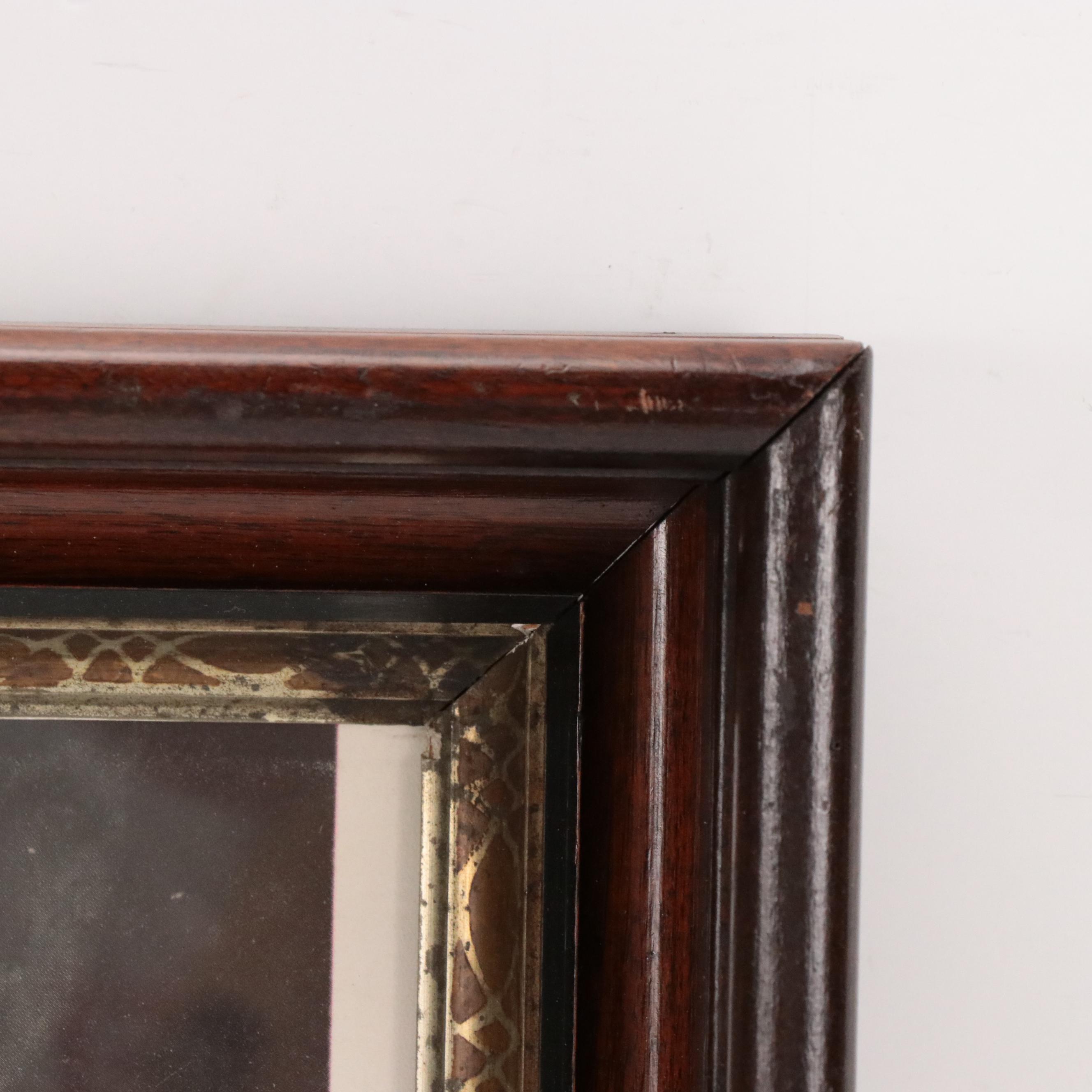 Print after Velasquez "Margaret Theresa of Spain" in Victorian Walnut Frame