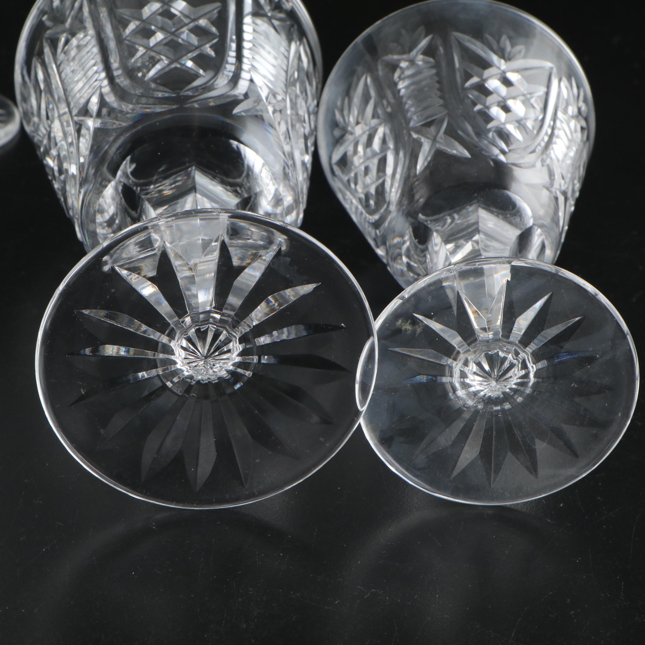 Waterford "Clare" Crystal Claret Wine Glasses and Water Goblets