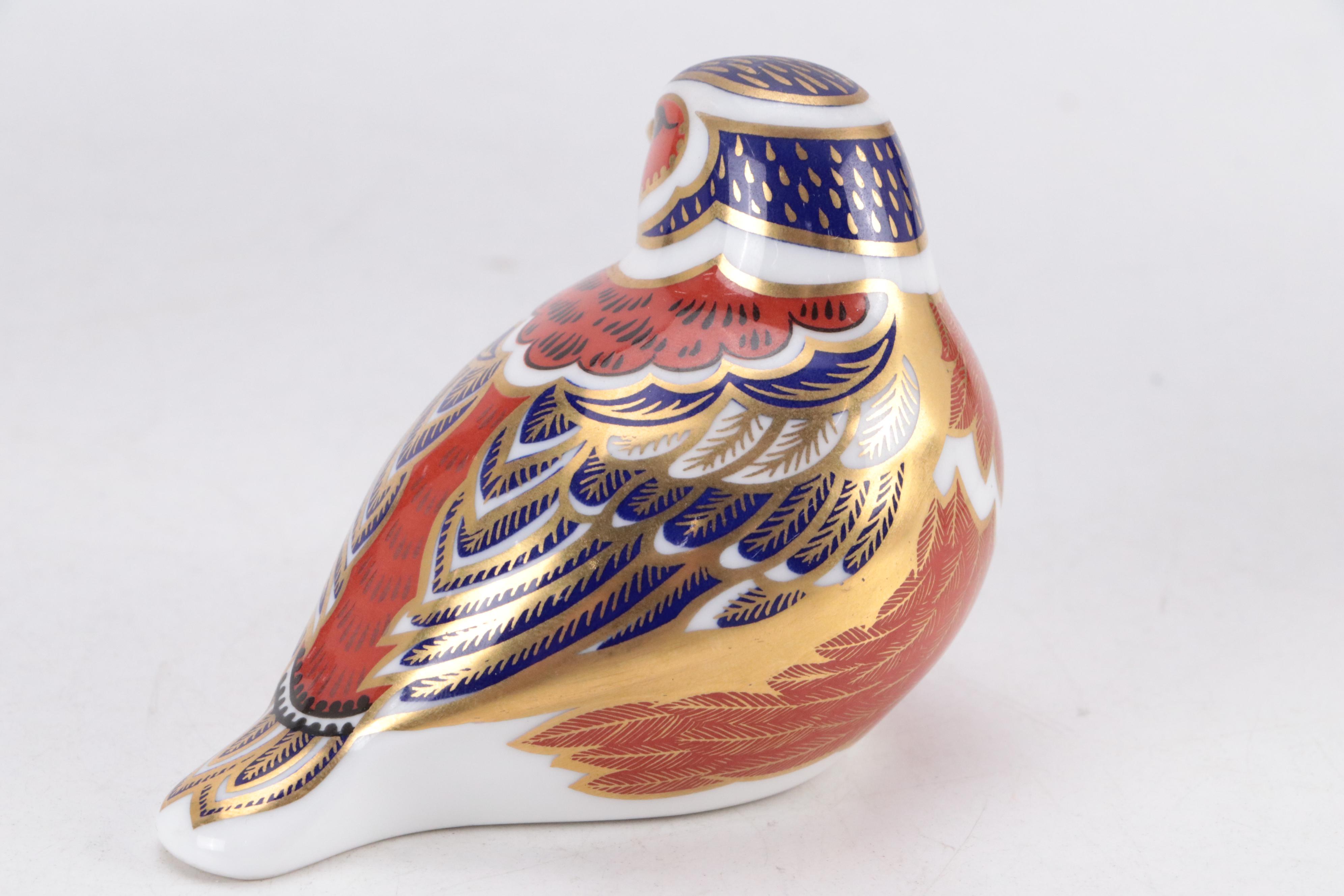 Royal Crown Derby "Imari Pheasant" & "Chaffinch" Bone China Bird Paperweights