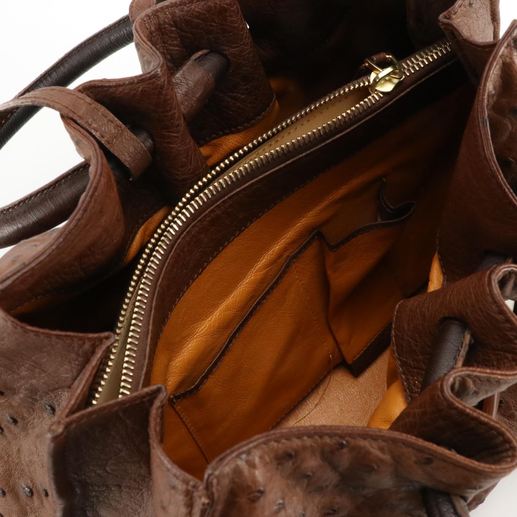 Hornback Croc, Ostrich Embossed, and Leather Front-Flap Bag & Other Handbag