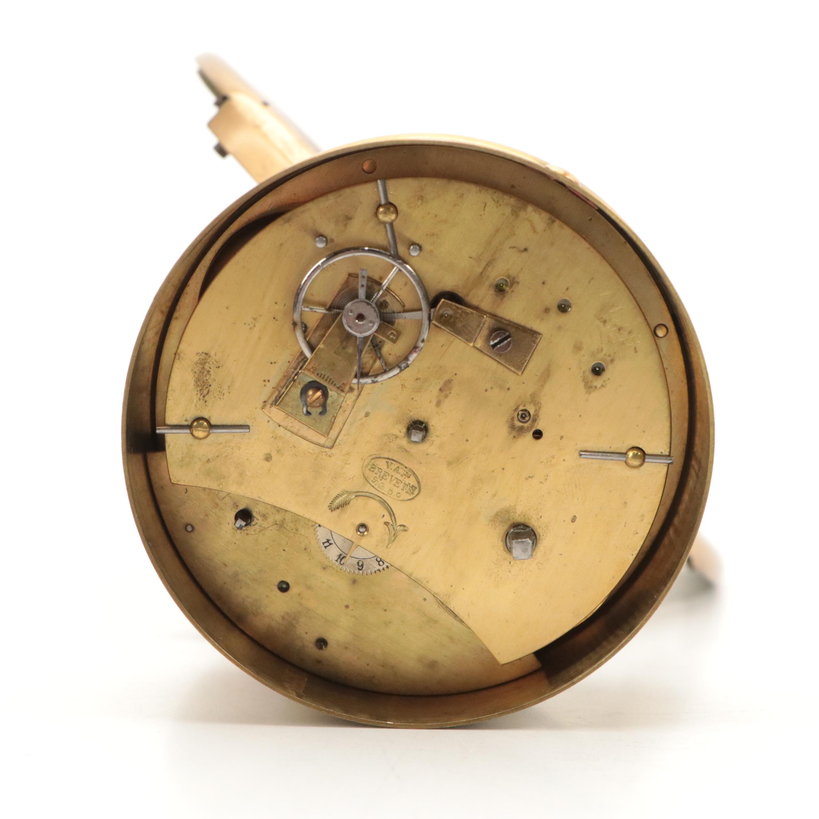 Victor Athanase Pierret Backlit Mantel Clock/Candle Holder