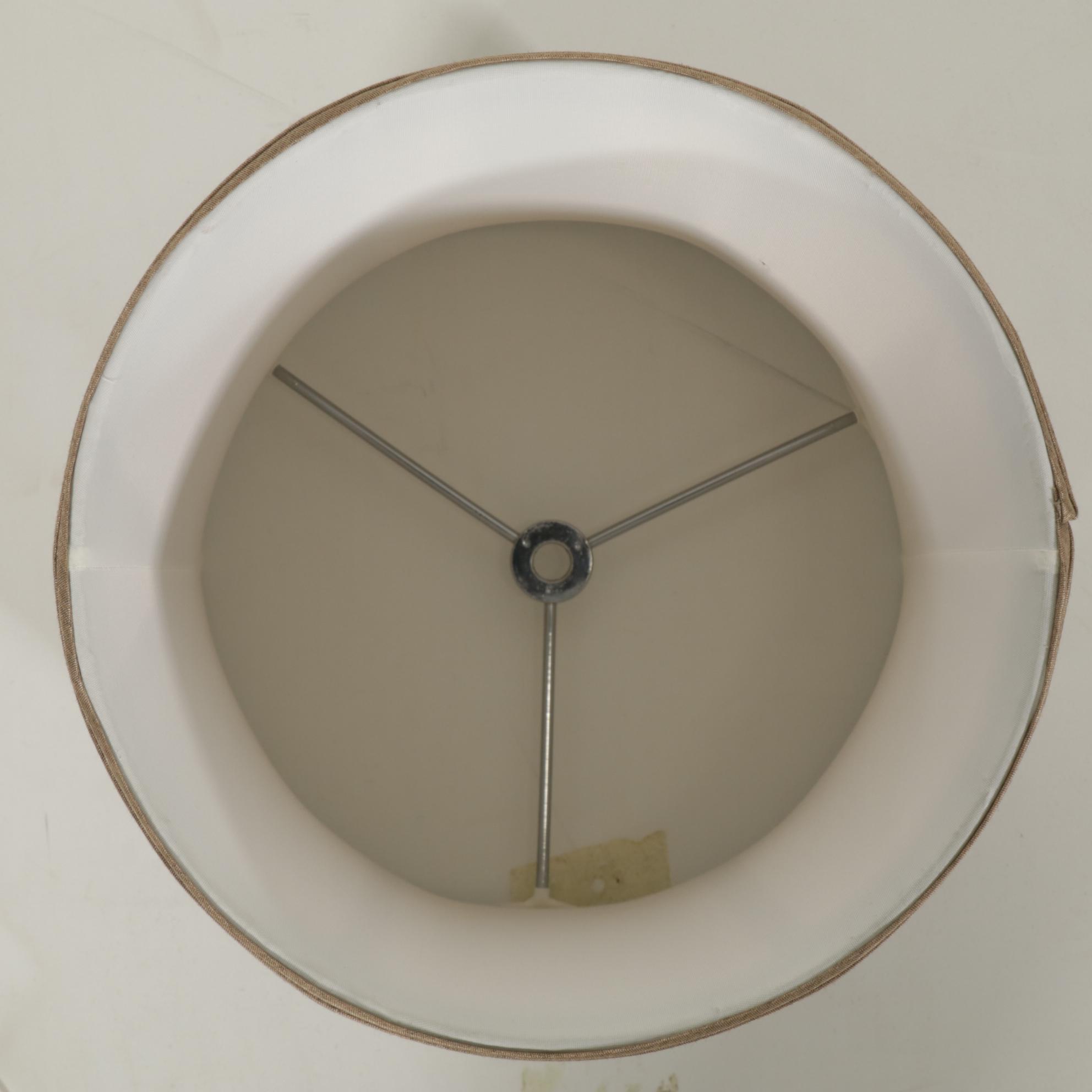 Pair of Silver Gilt Metal and Stacked Glass Sphere Table Lamps
