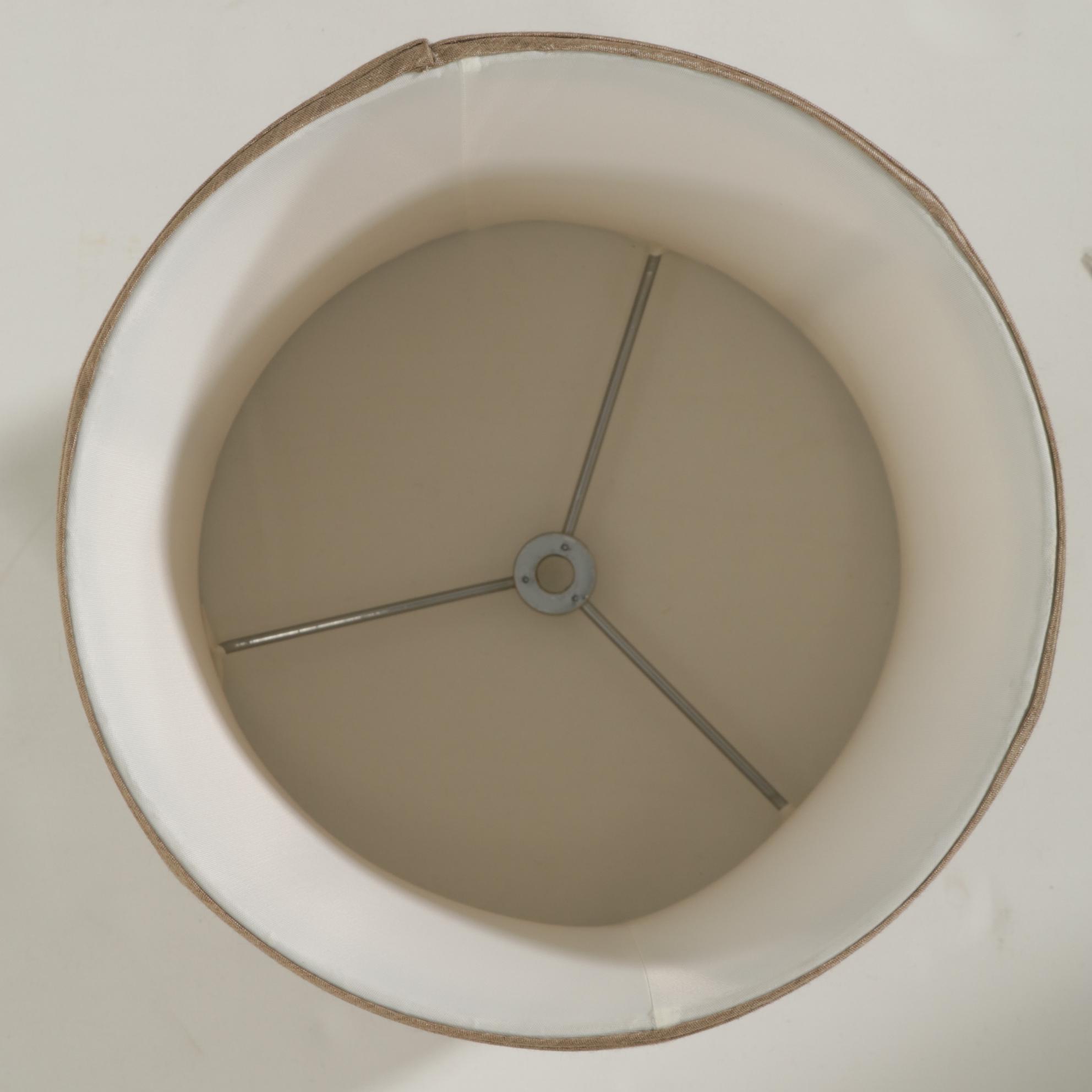 Pair of Silver Gilt Metal and Stacked Glass Sphere Table Lamps