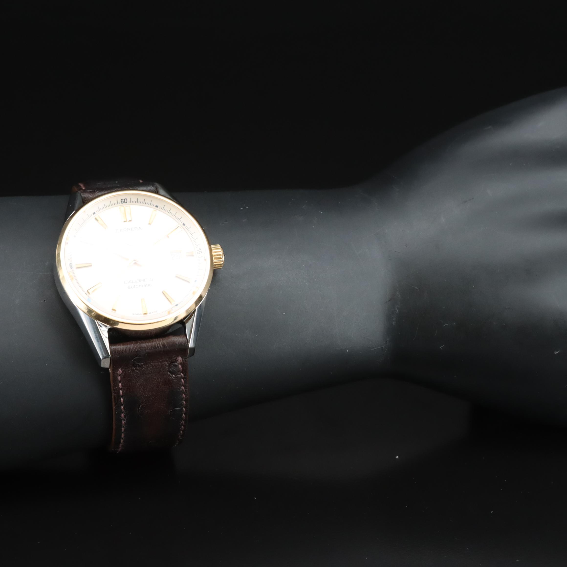 TAG Heuer 18K Gold and Stainless Steel, Calibre 5 39MM Automatic Watch