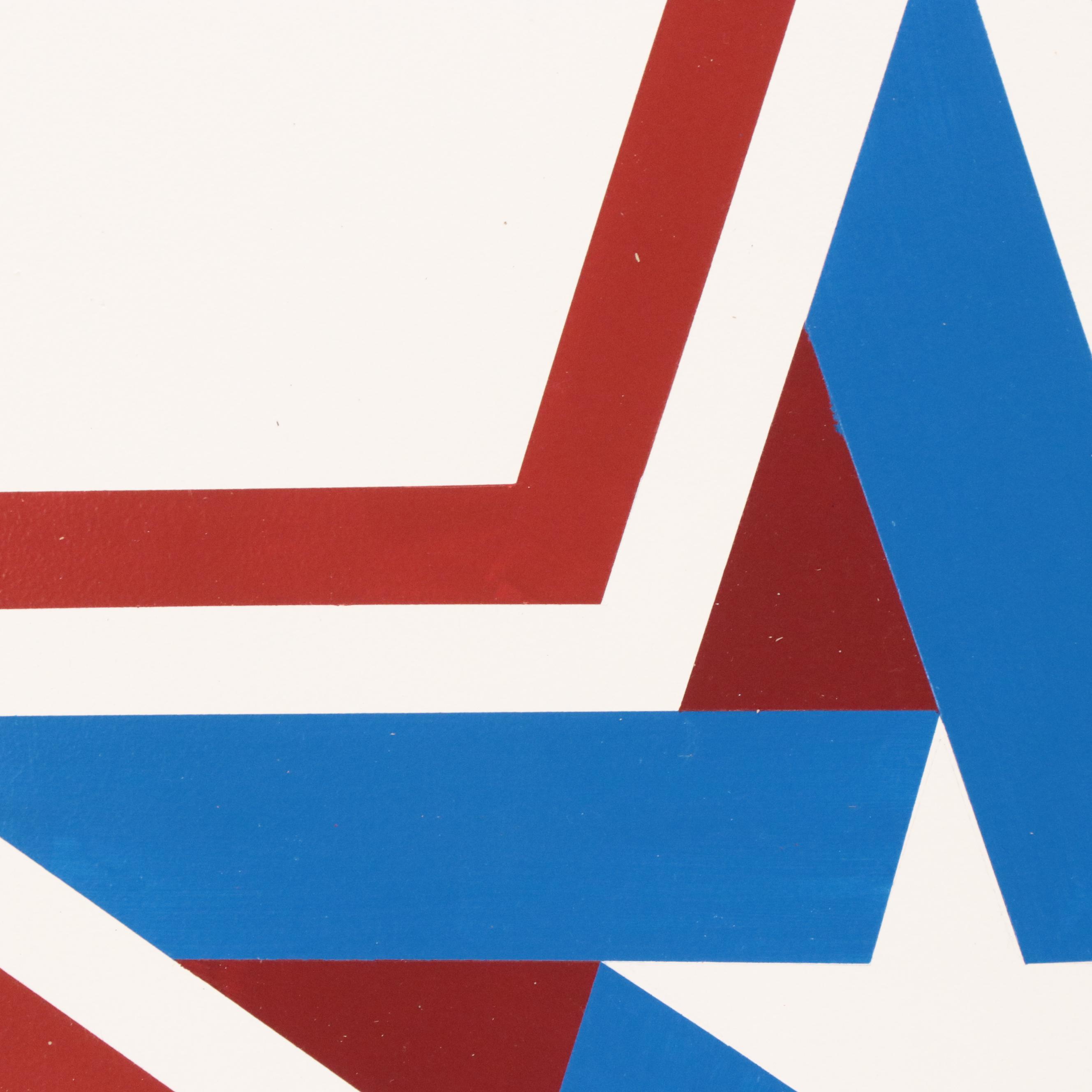 Acrylic Painting of Star in Red, White and Blue