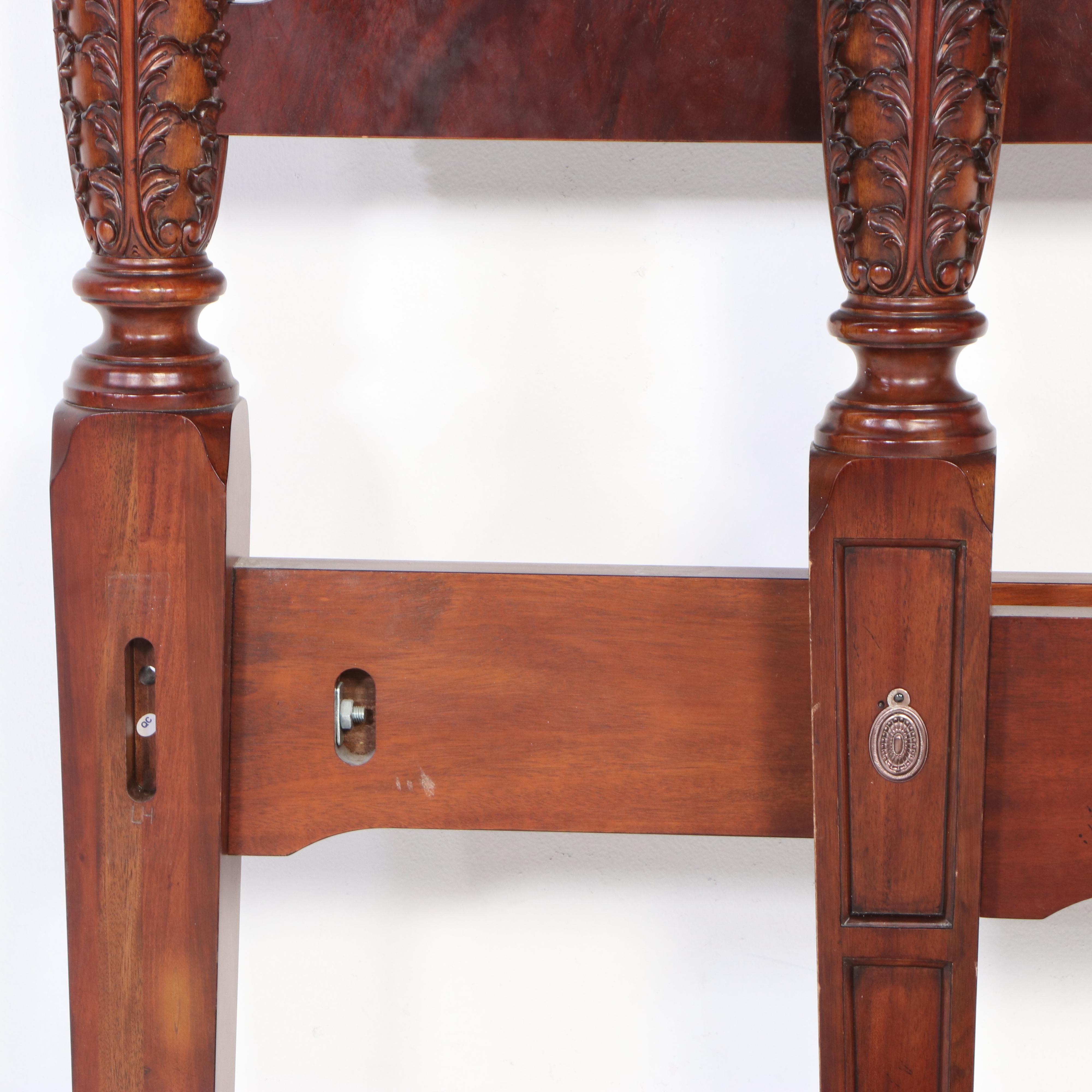 Ethan Allen "Laurel" Federal Style Mahogany King Size Four-Post Bed Frame