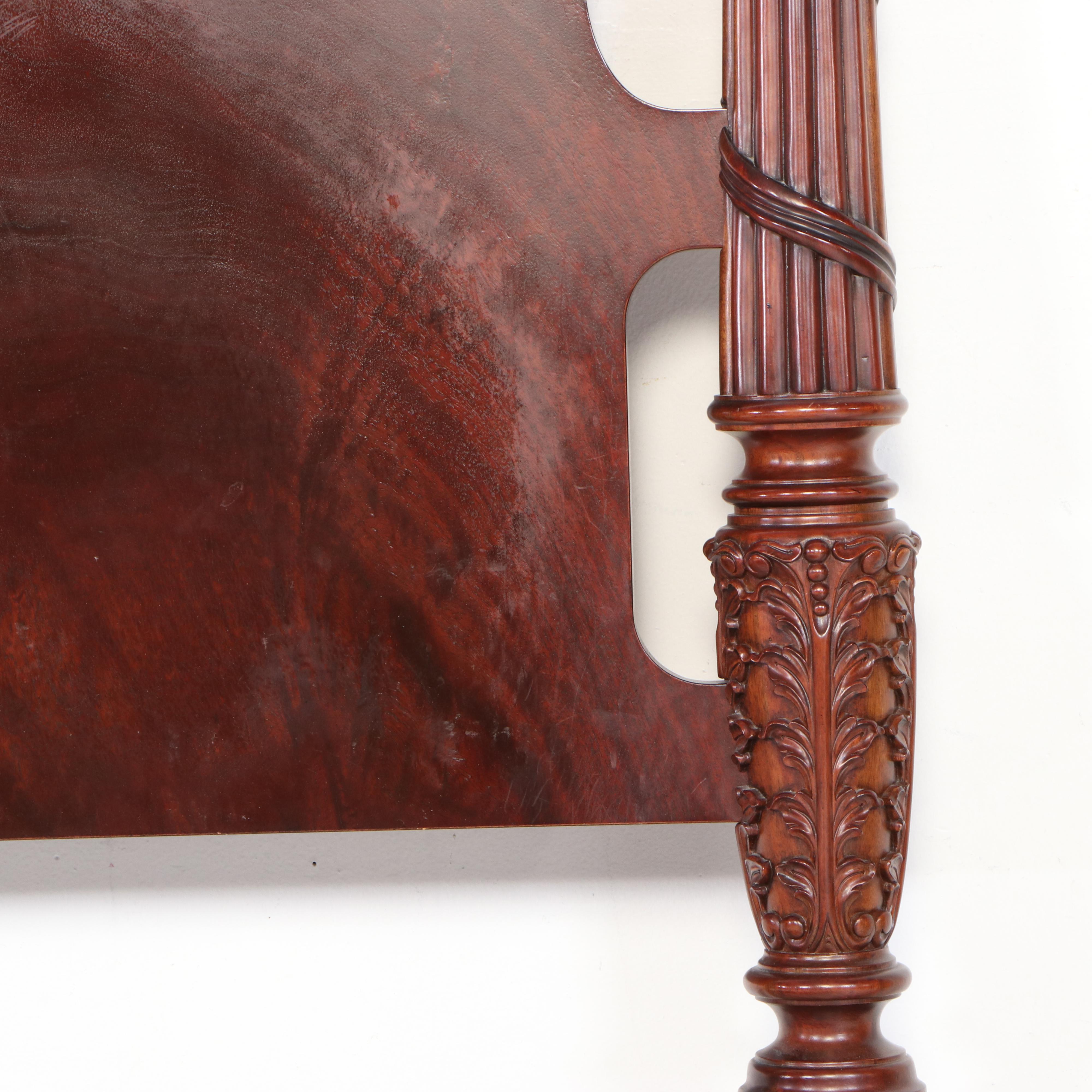 Ethan Allen "Laurel" Federal Style Mahogany King Size Four-Post Bed Frame