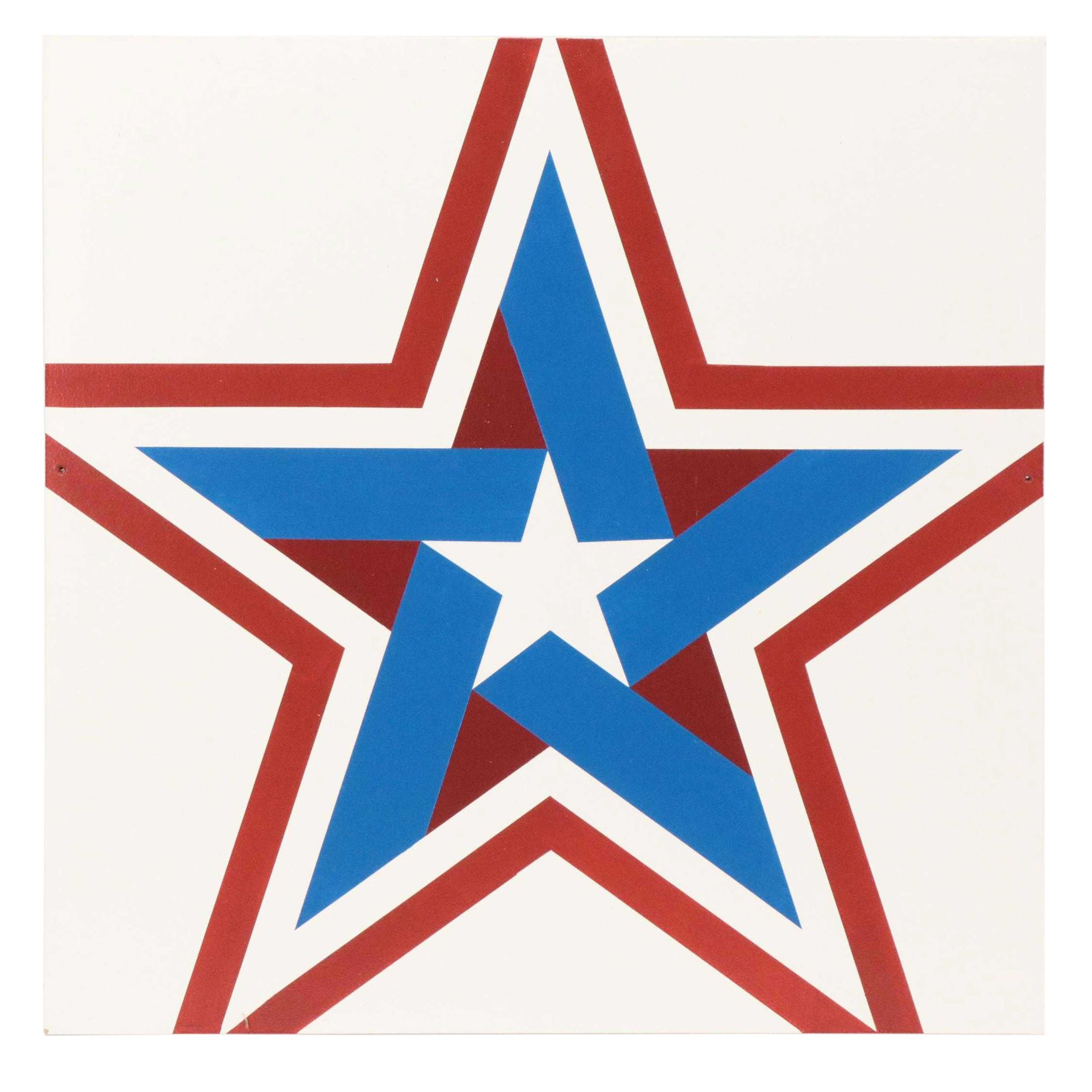 Acrylic Painting of Star in Red, White and Blue