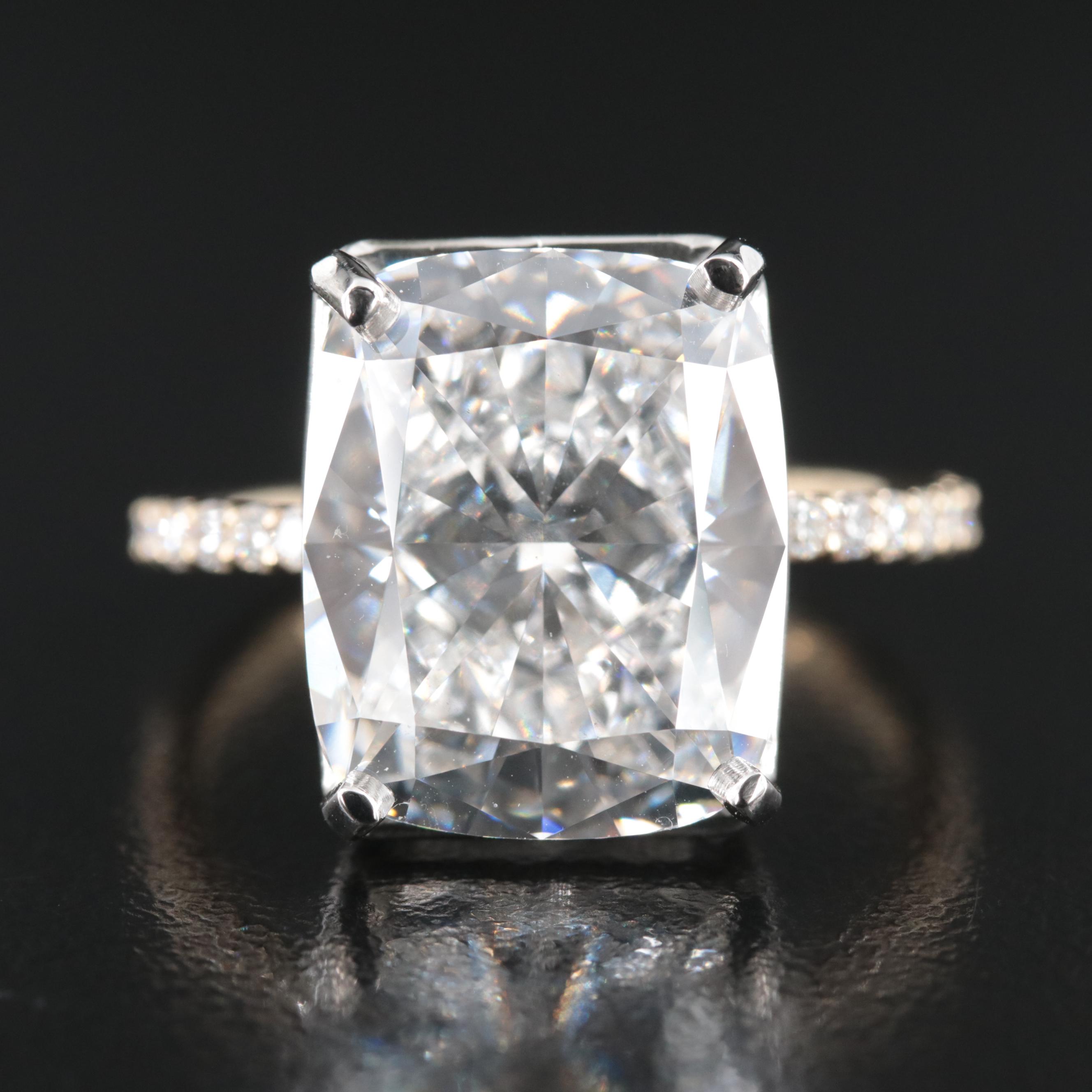 14K and Platinum 11.87 CTW Lab Grown Diamond Ring with IGI Report