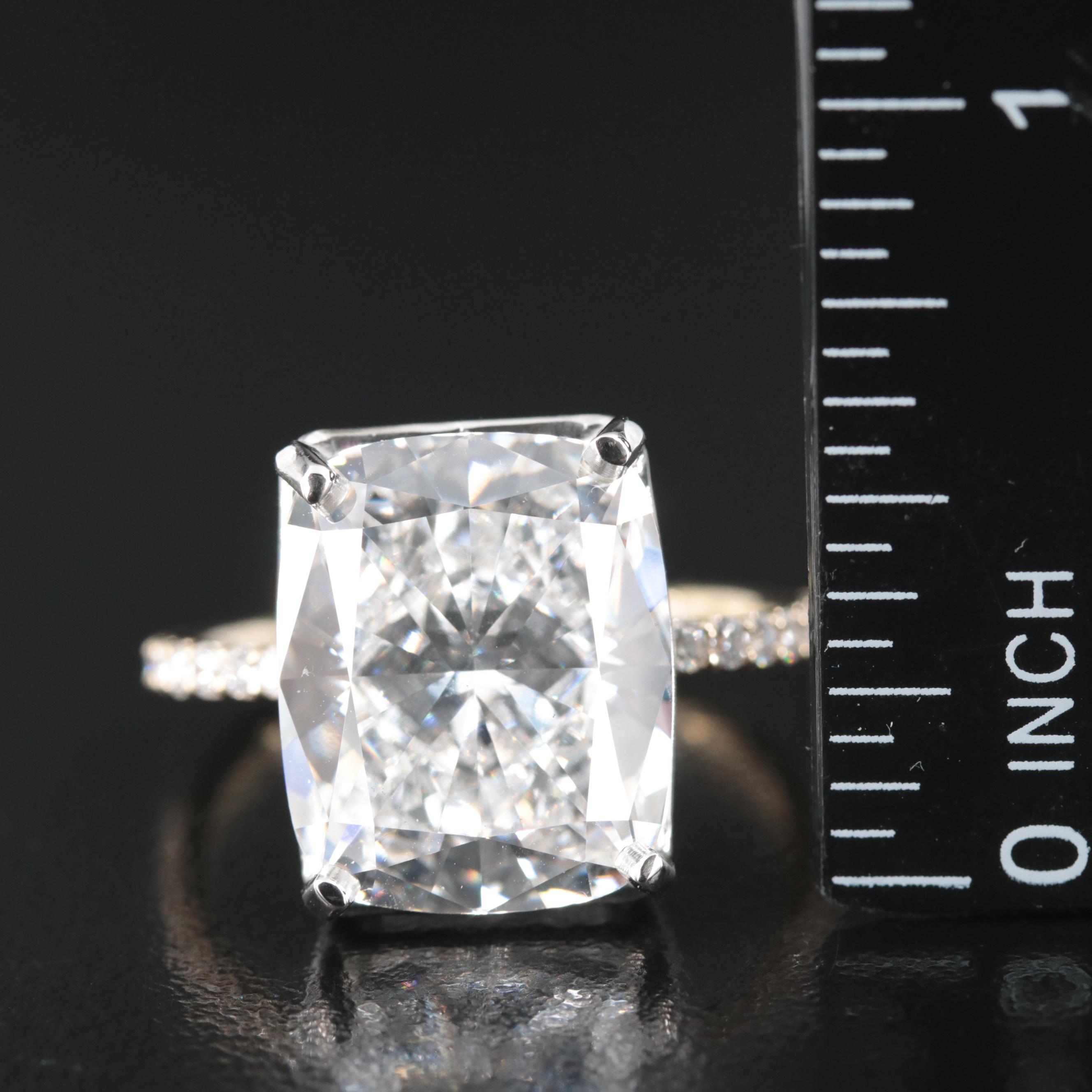 14K and Platinum 11.87 CTW Lab Grown Diamond Ring with IGI Report