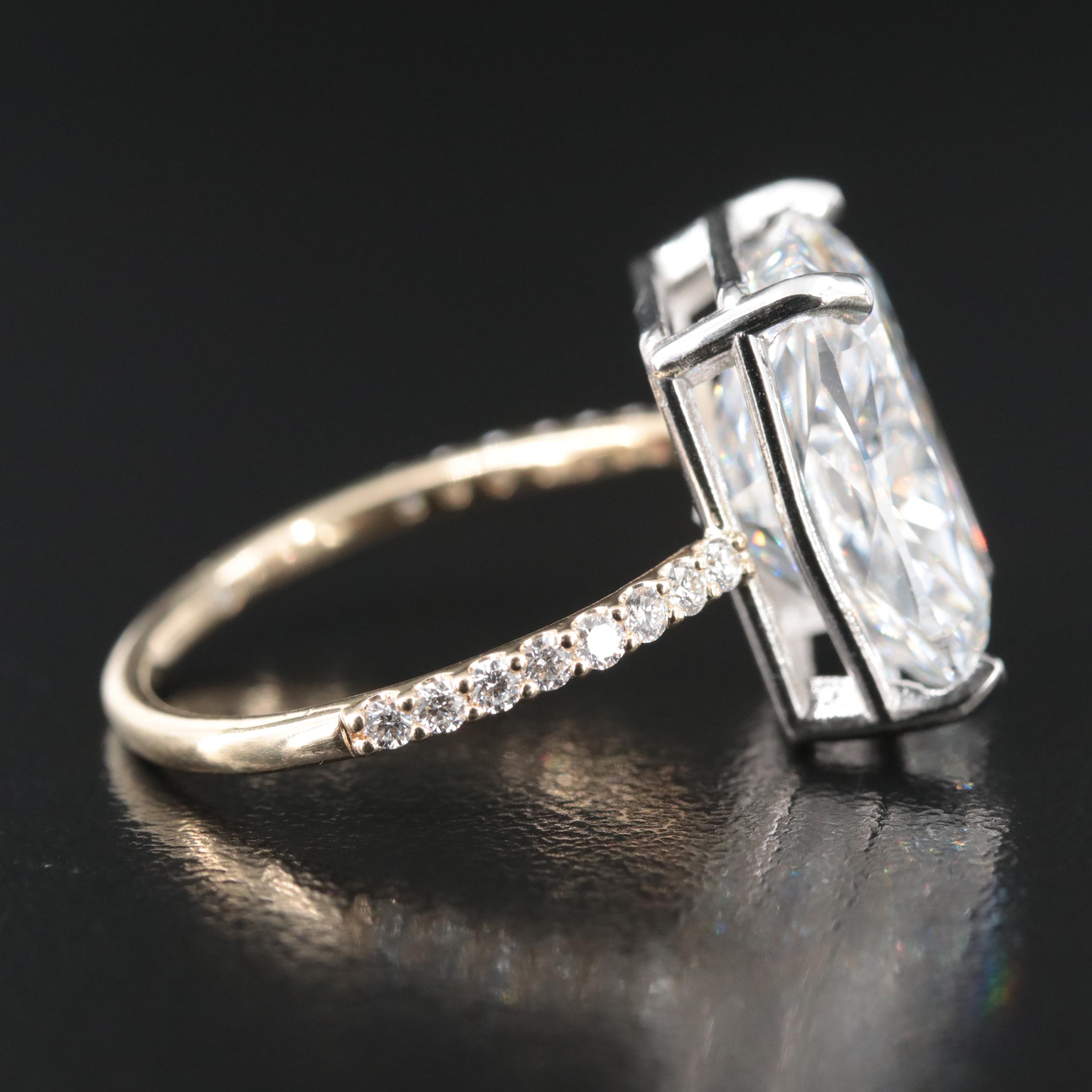 14K and Platinum 11.87 CTW Lab Grown Diamond Ring with IGI Report