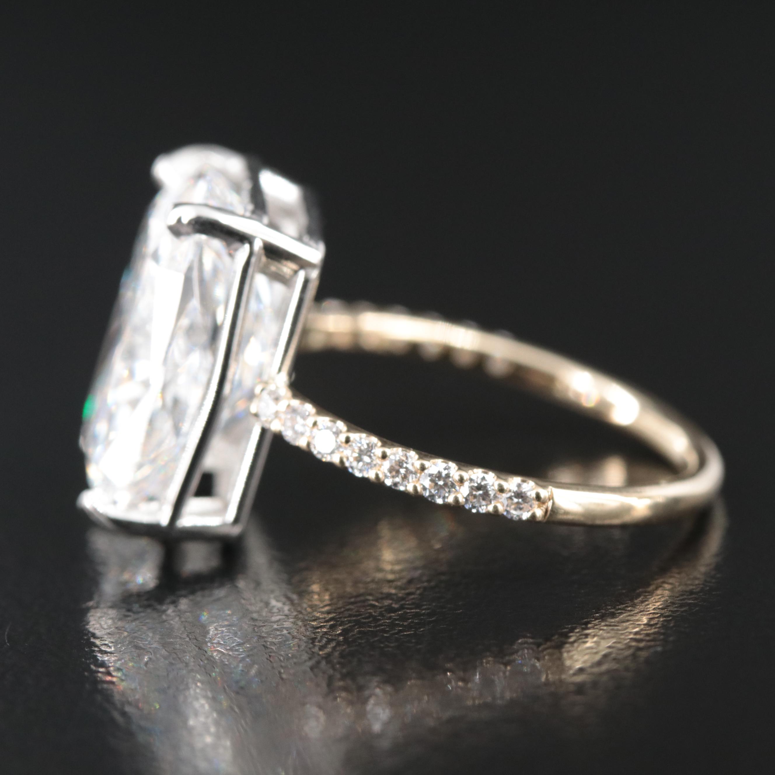 14K and Platinum 11.87 CTW Lab Grown Diamond Ring with IGI Report