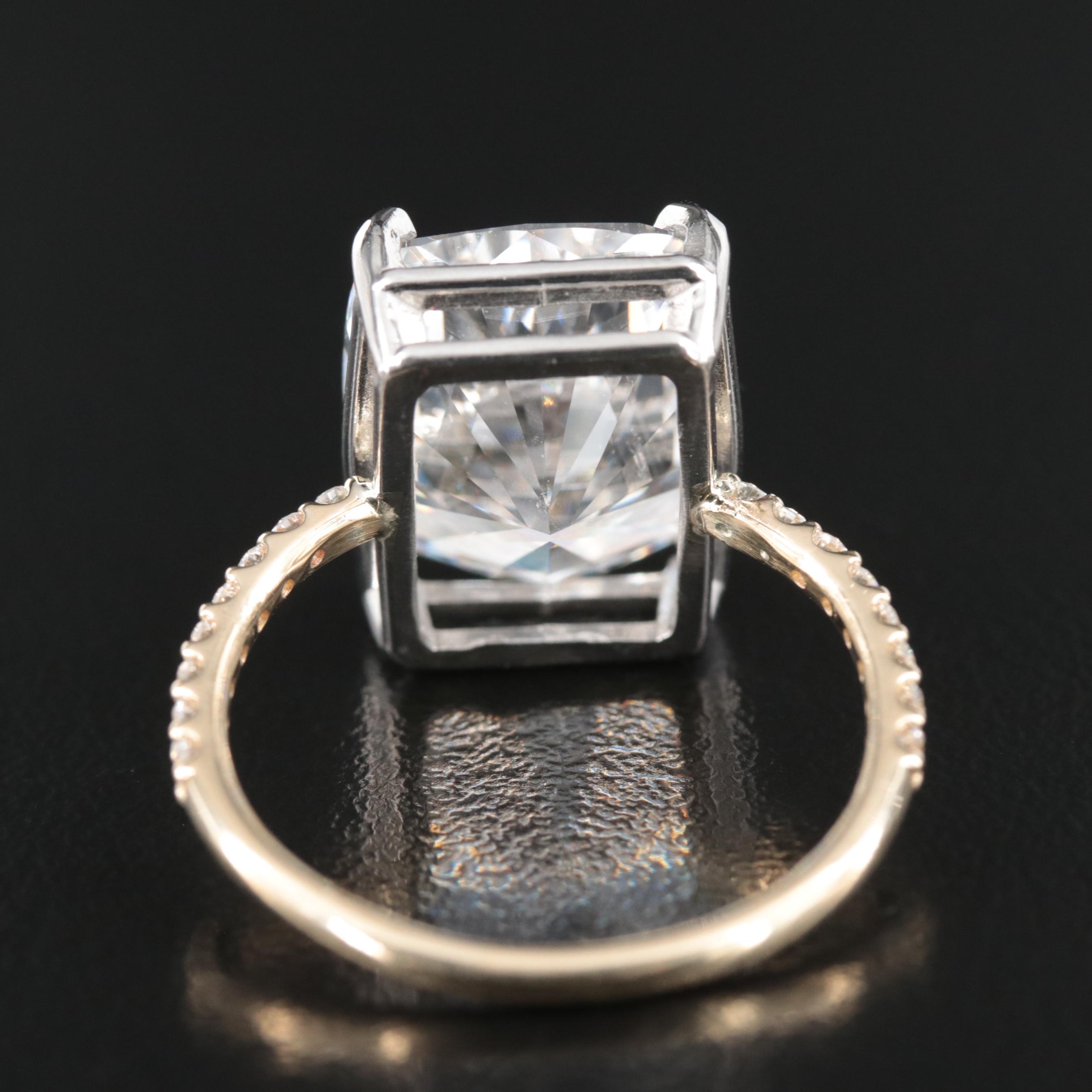 14K and Platinum 11.87 CTW Lab Grown Diamond Ring with IGI Report