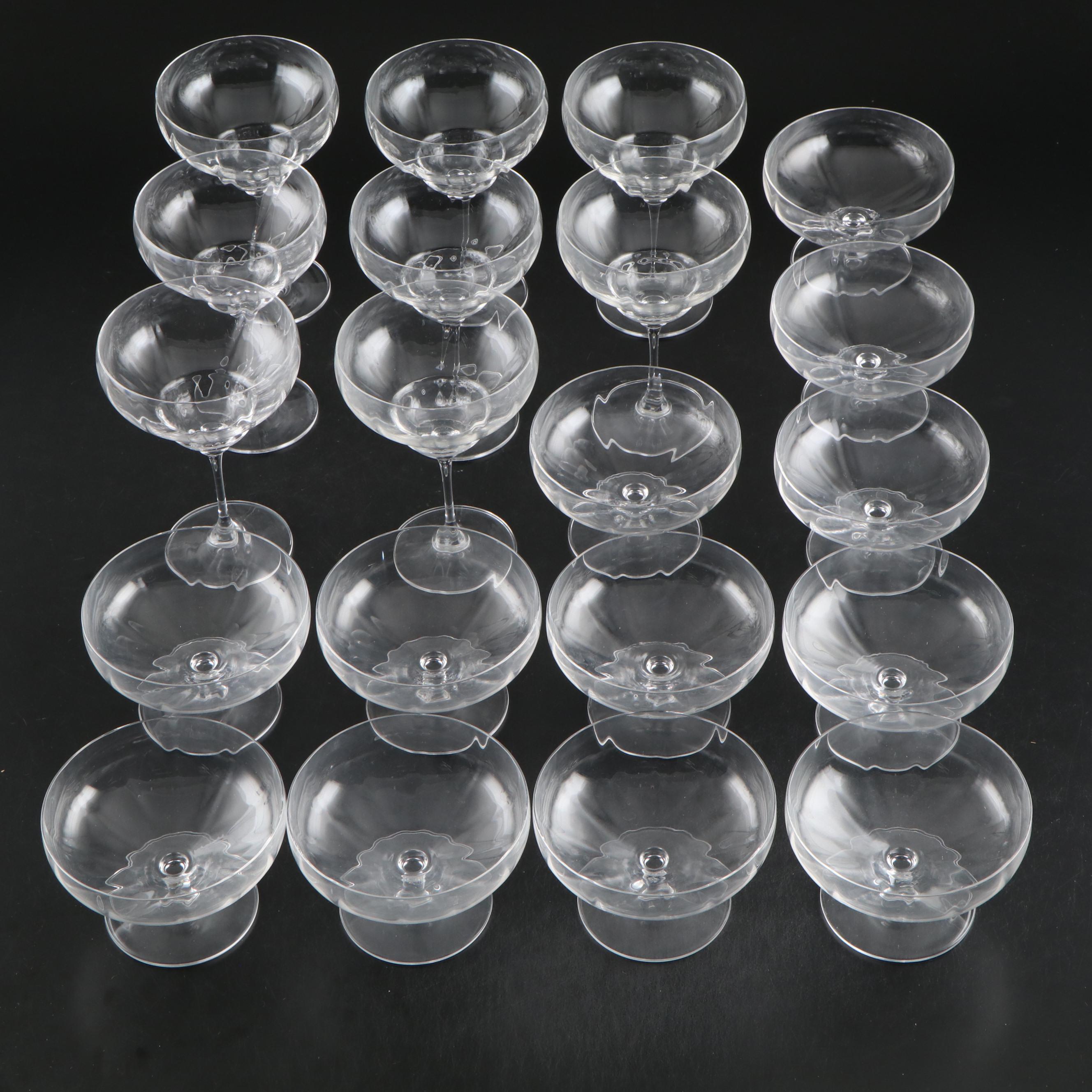 Clear Glass Martini Glass with Glass Footed Dessert Bowls