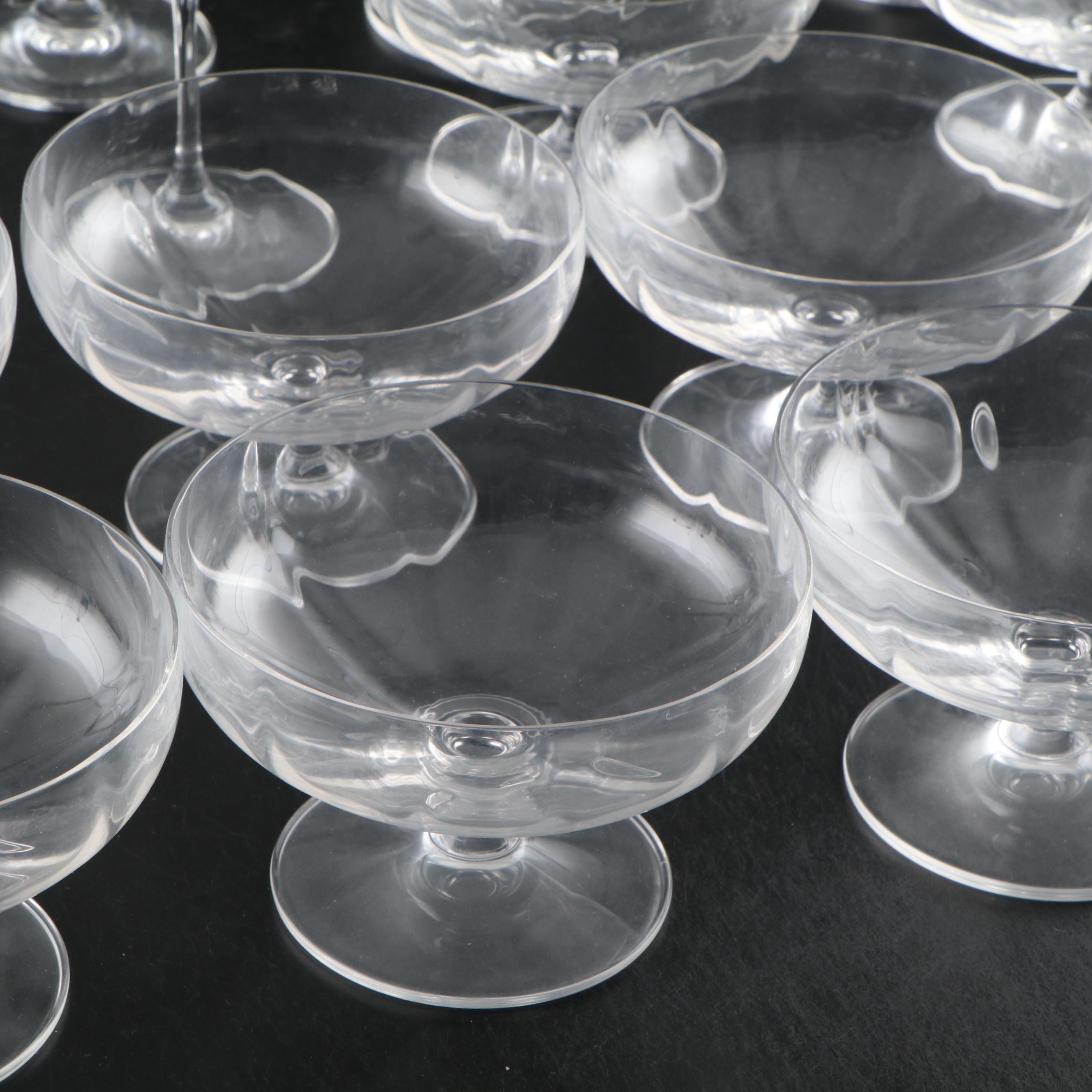 Clear Glass Martini Glass with Glass Footed Dessert Bowls