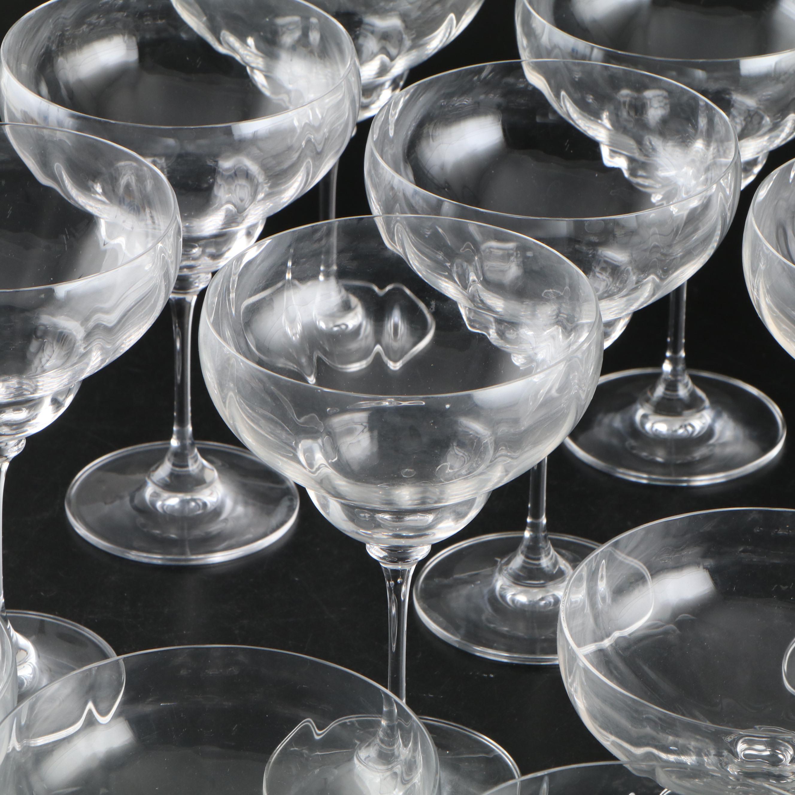 Clear Glass Martini Glass with Glass Footed Dessert Bowls