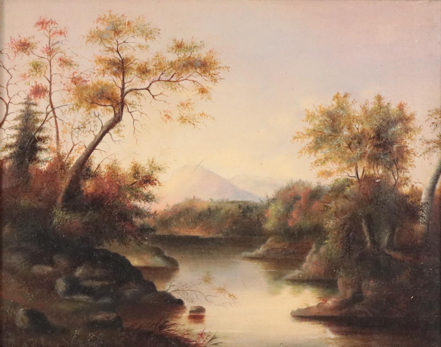Hudson River School Oil Painting of Landscape, Late 19th Century