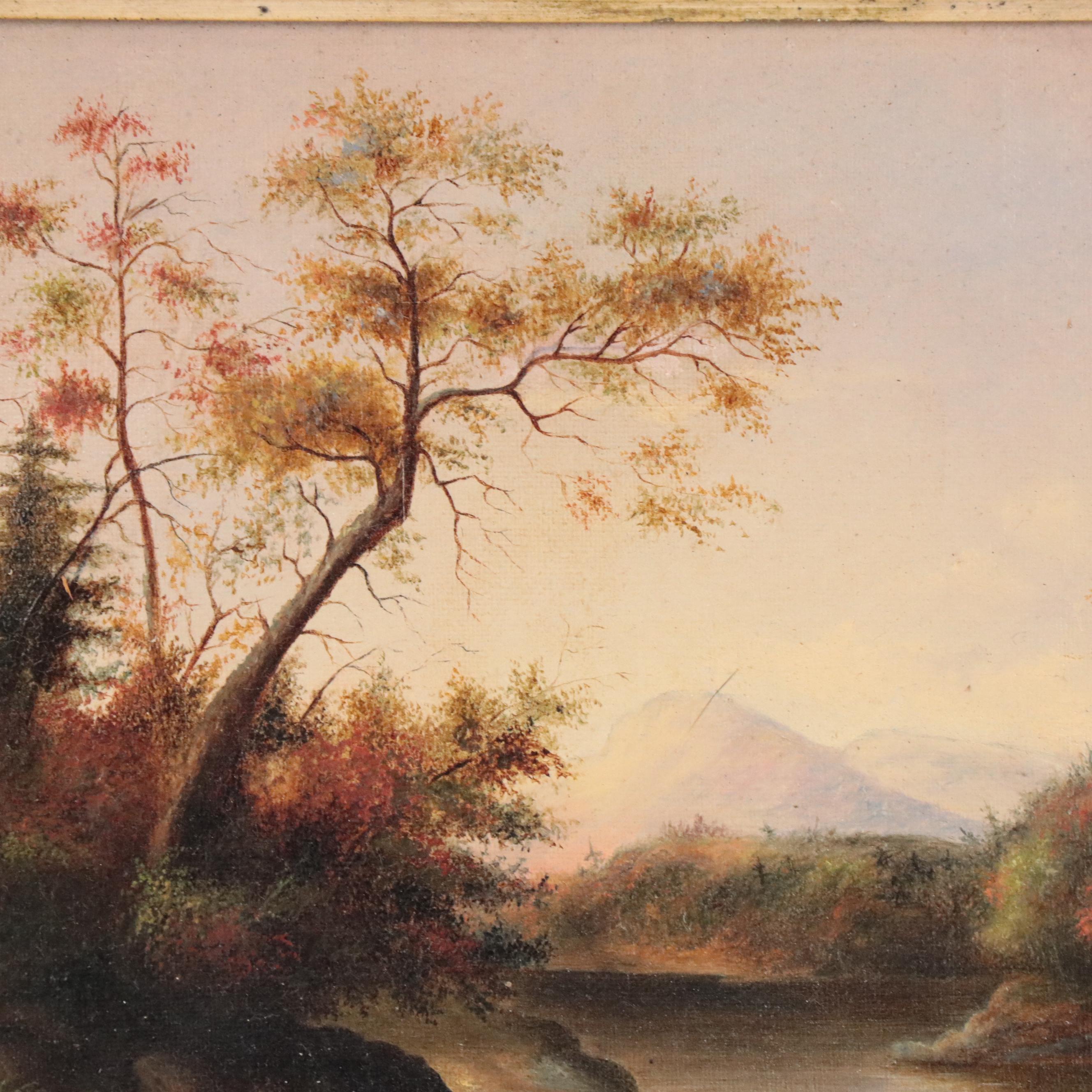 Hudson River School Oil Painting of Landscape, Late 19th Century