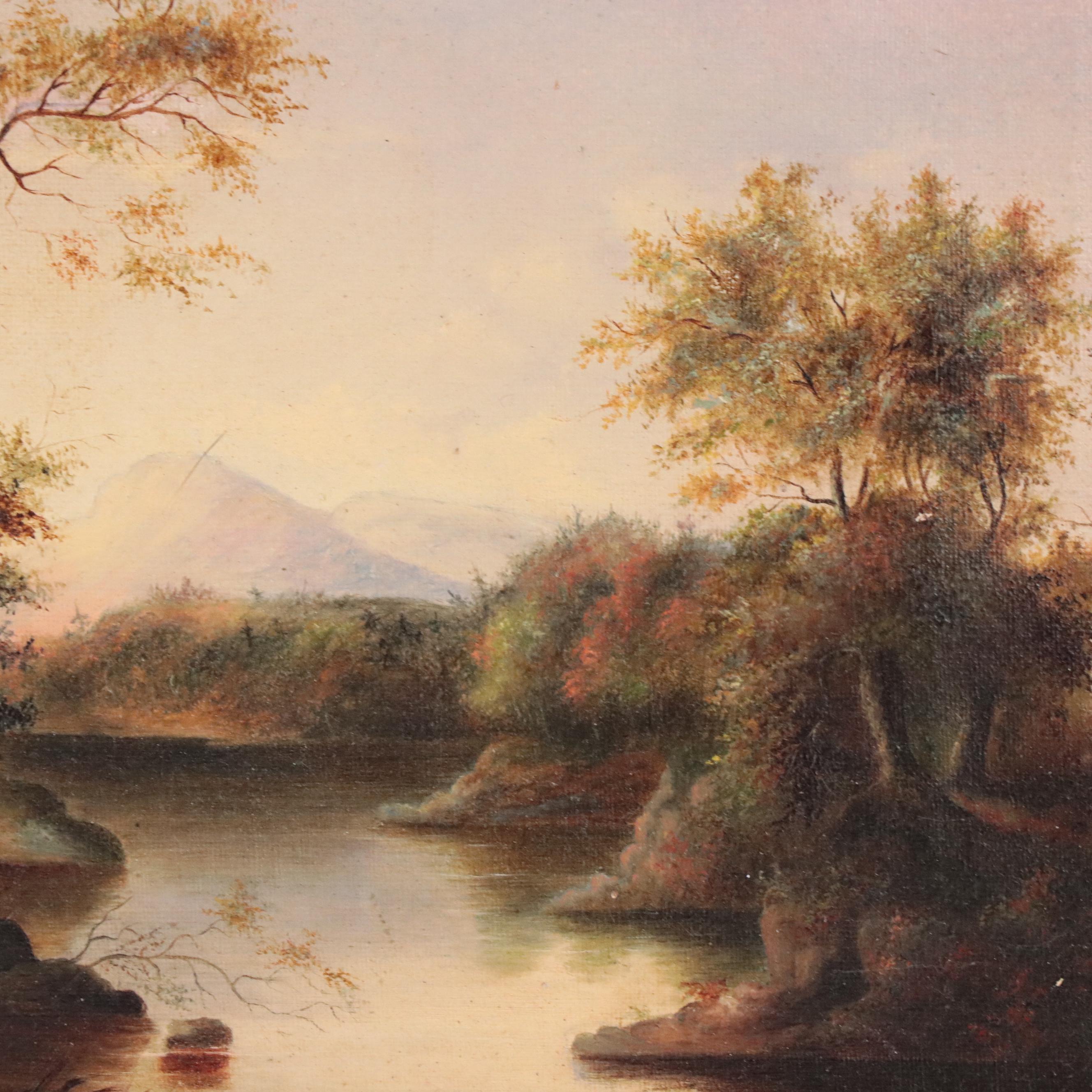 Hudson River School Oil Painting of Landscape, Late 19th Century