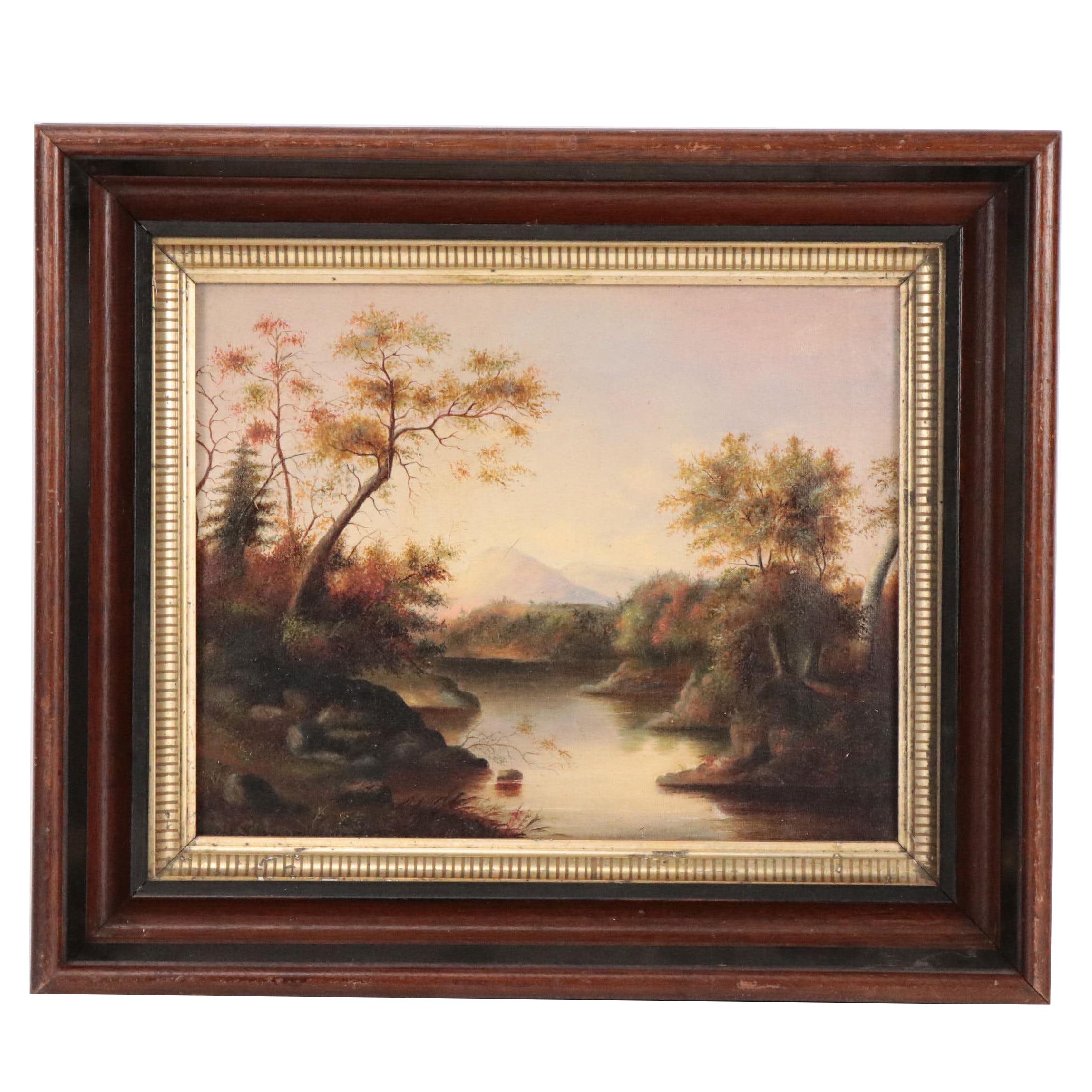 Hudson River School Oil Painting of Landscape, Late 19th Century