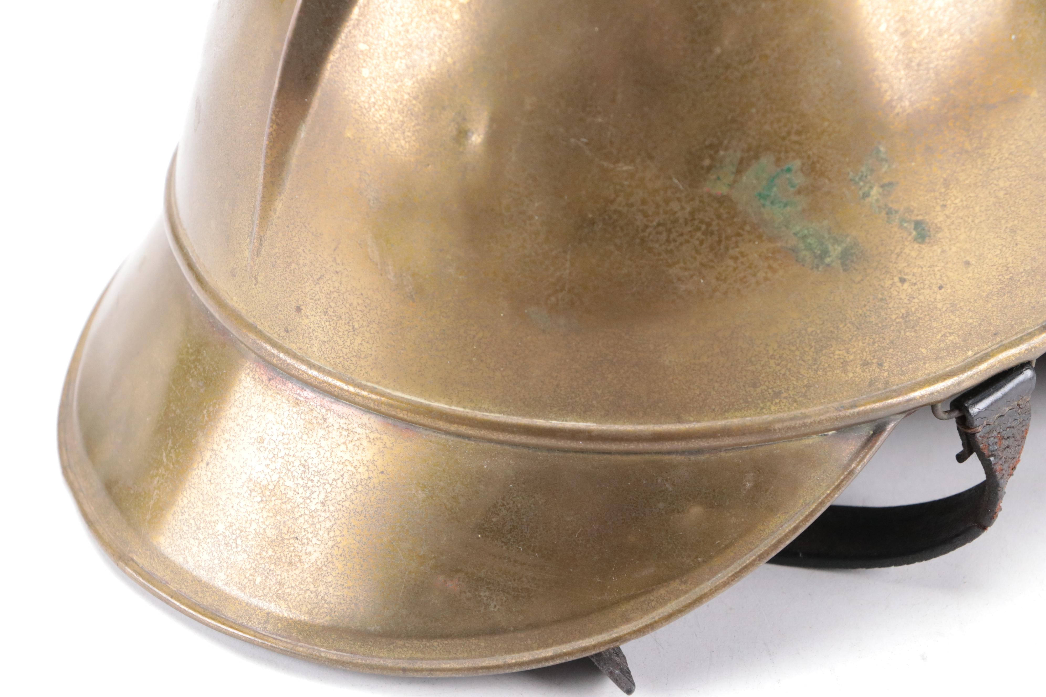 French Brass Fireman's Helmet, Early 20th Century