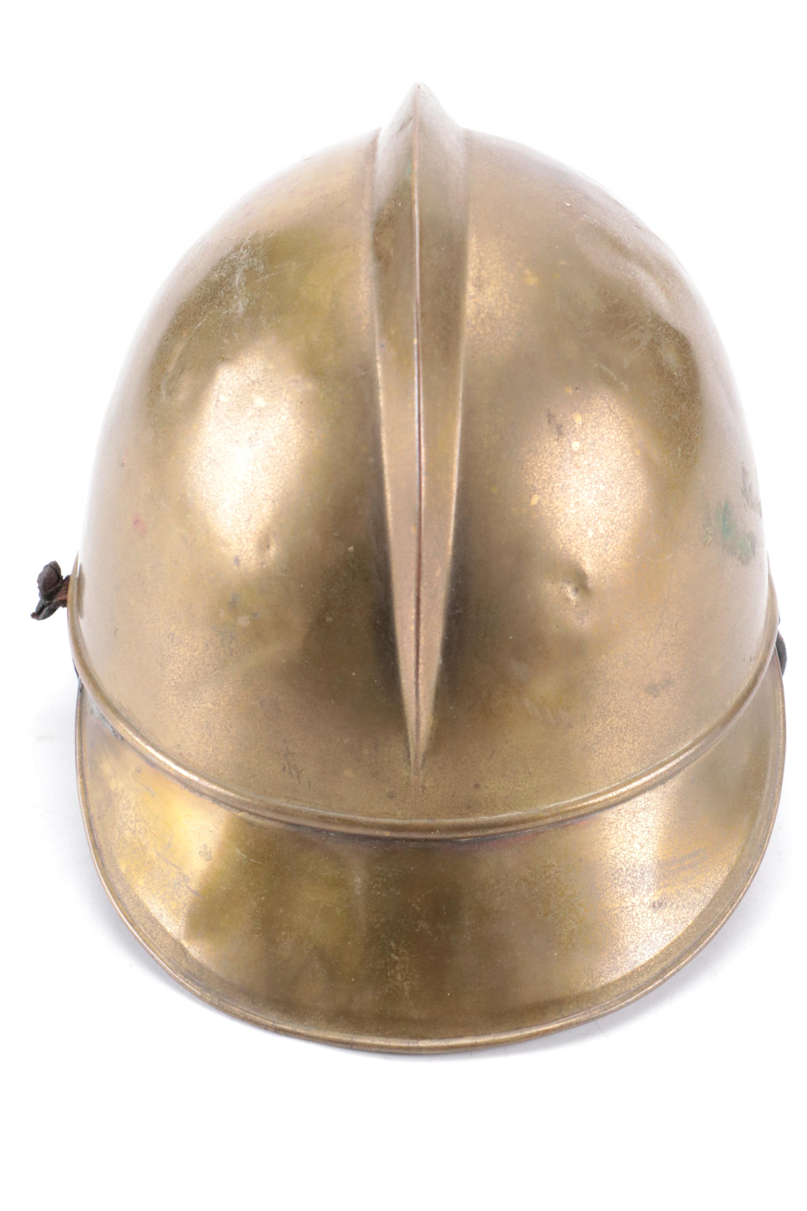 French Brass Fireman's Helmet, Early 20th Century
