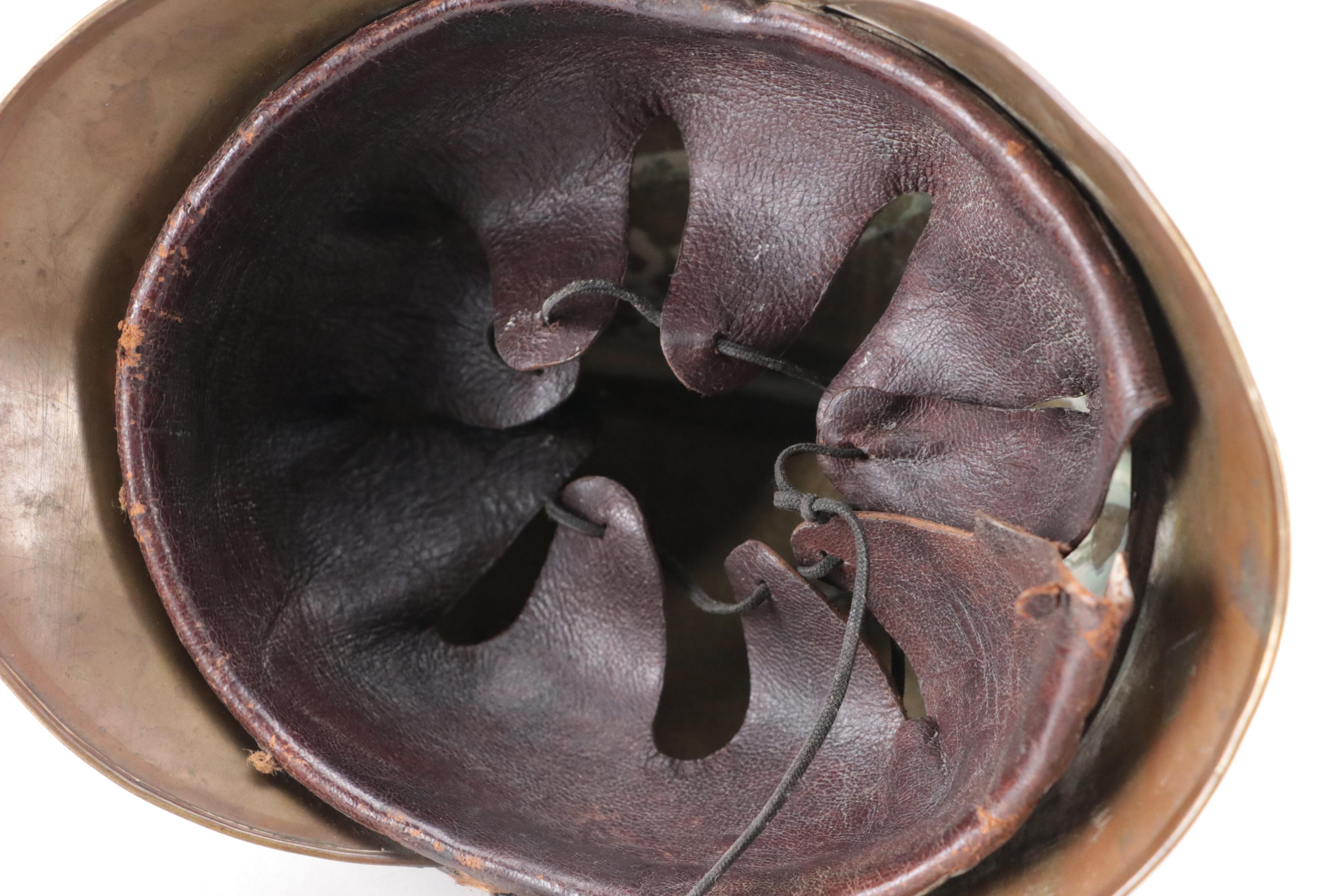 French Brass Fireman's Helmet, Early 20th Century