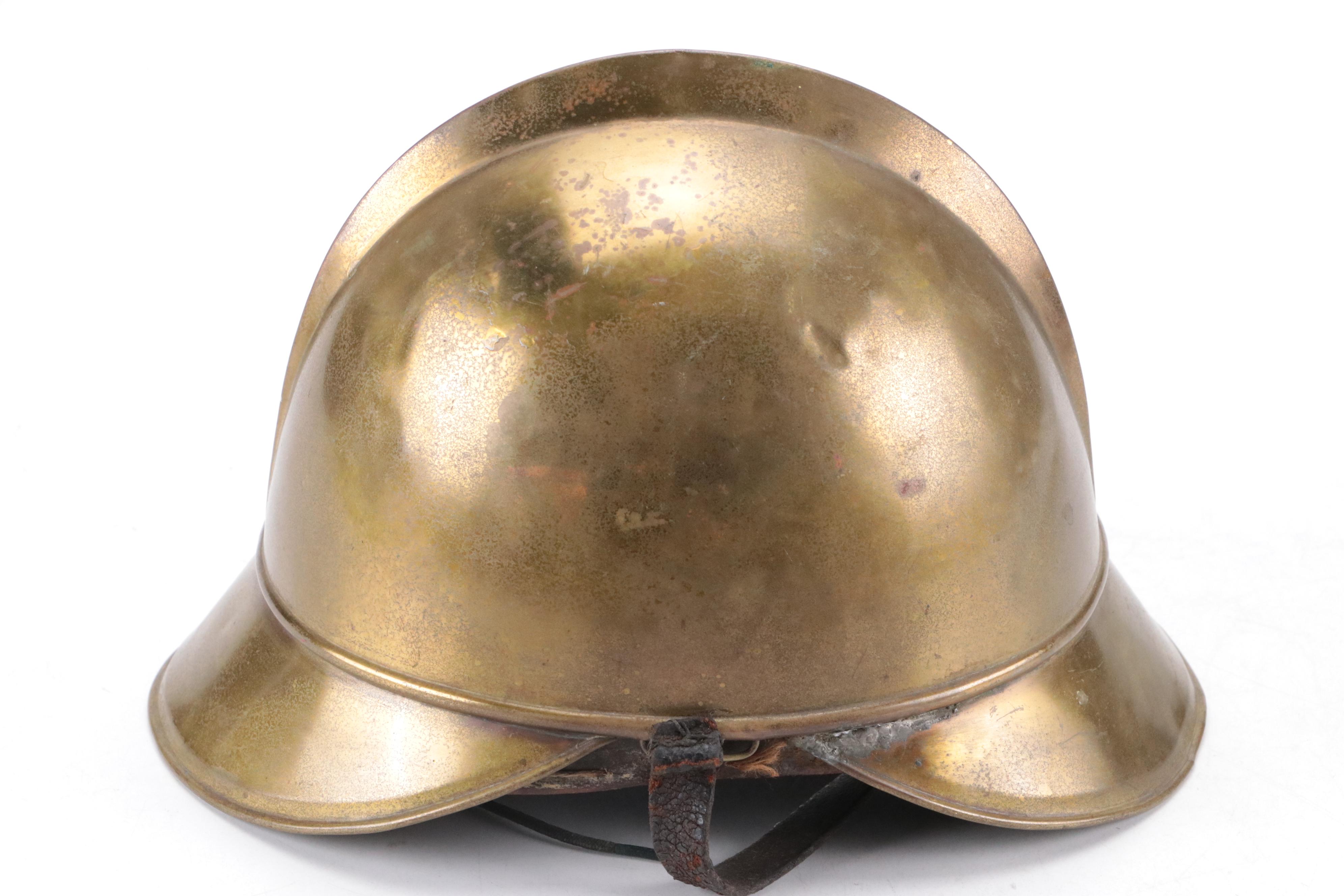 French Brass Fireman's Helmet, Early 20th Century