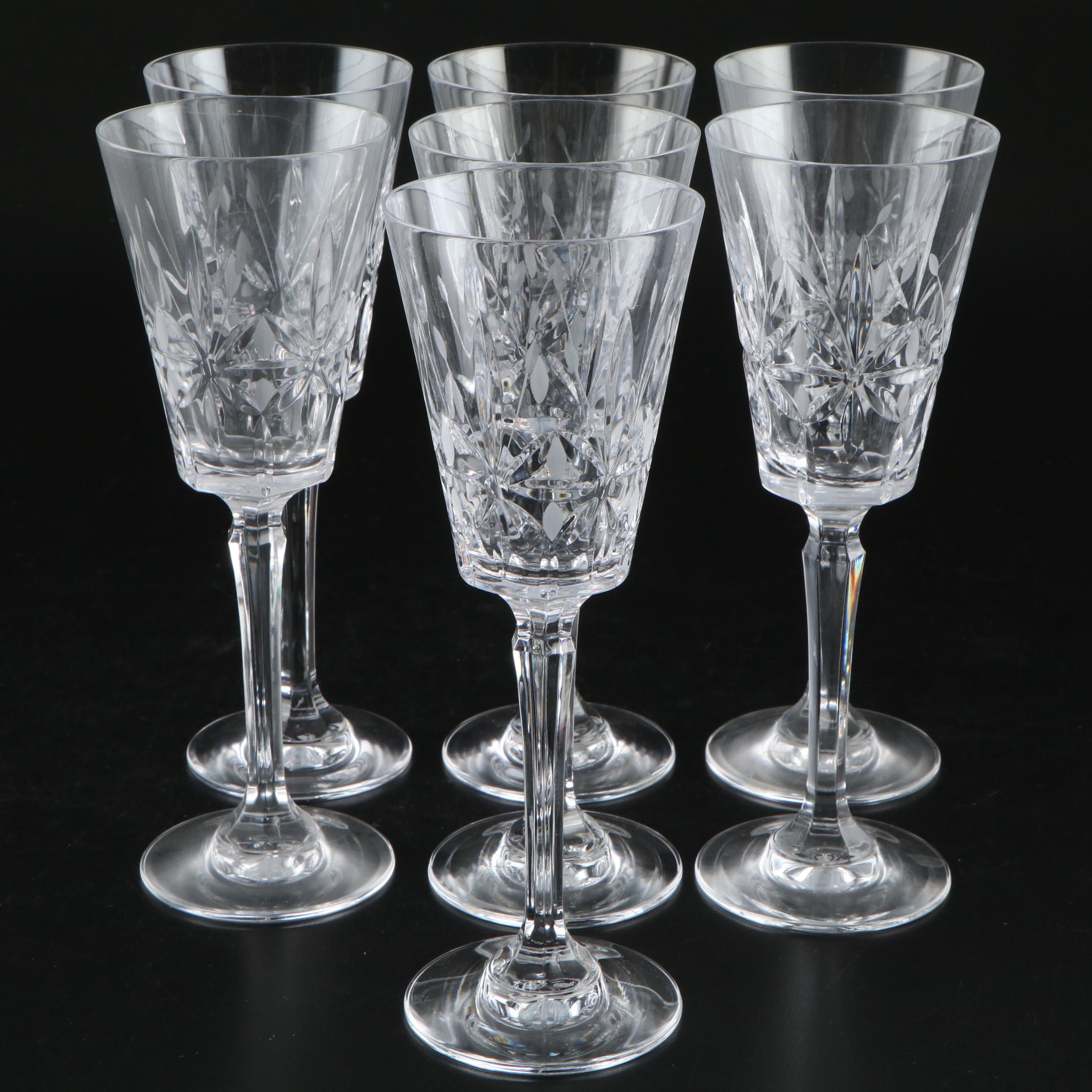Star Pattern Cut Crystal Wine Glasses