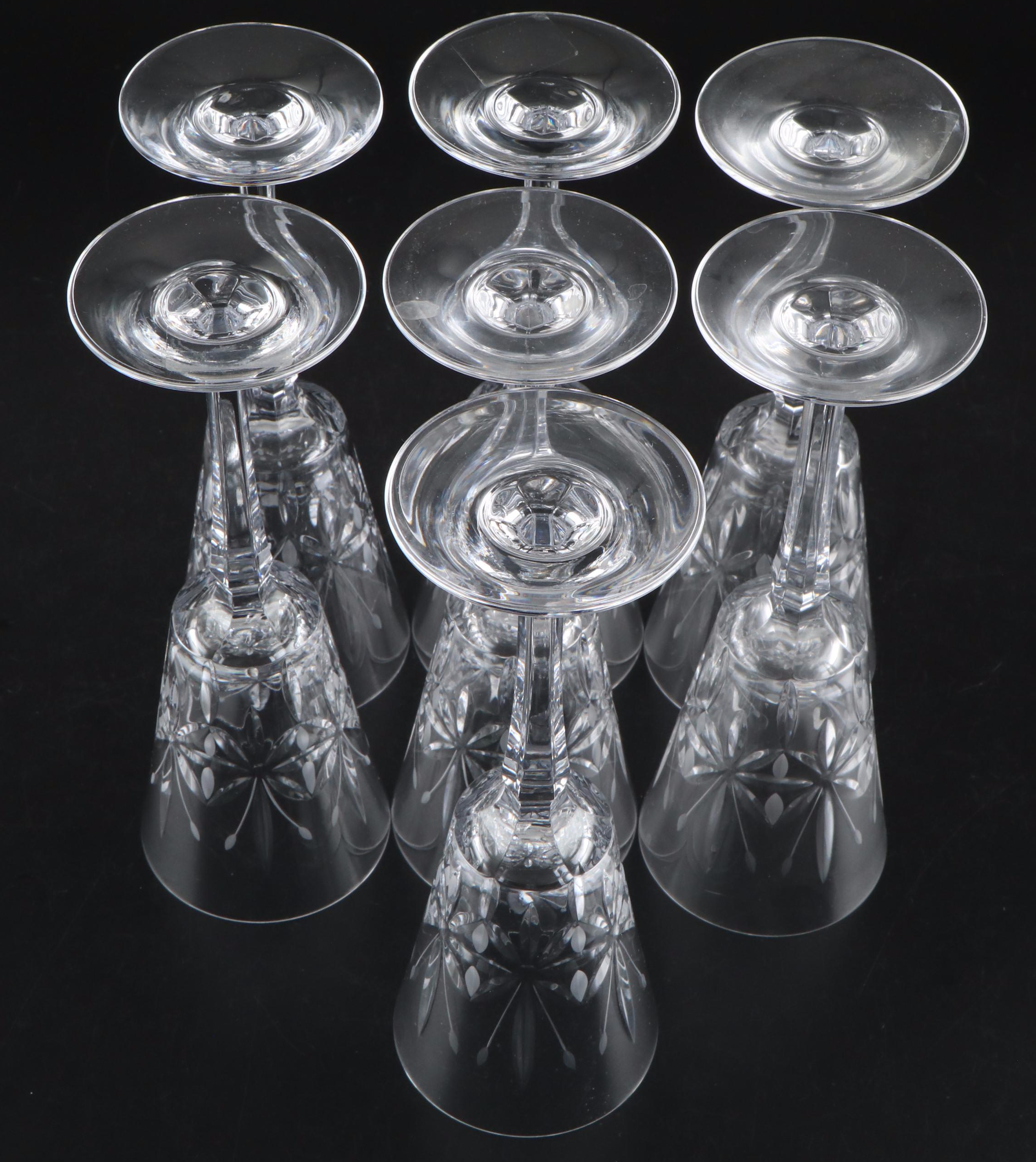 Star Pattern Cut Crystal Wine Glasses