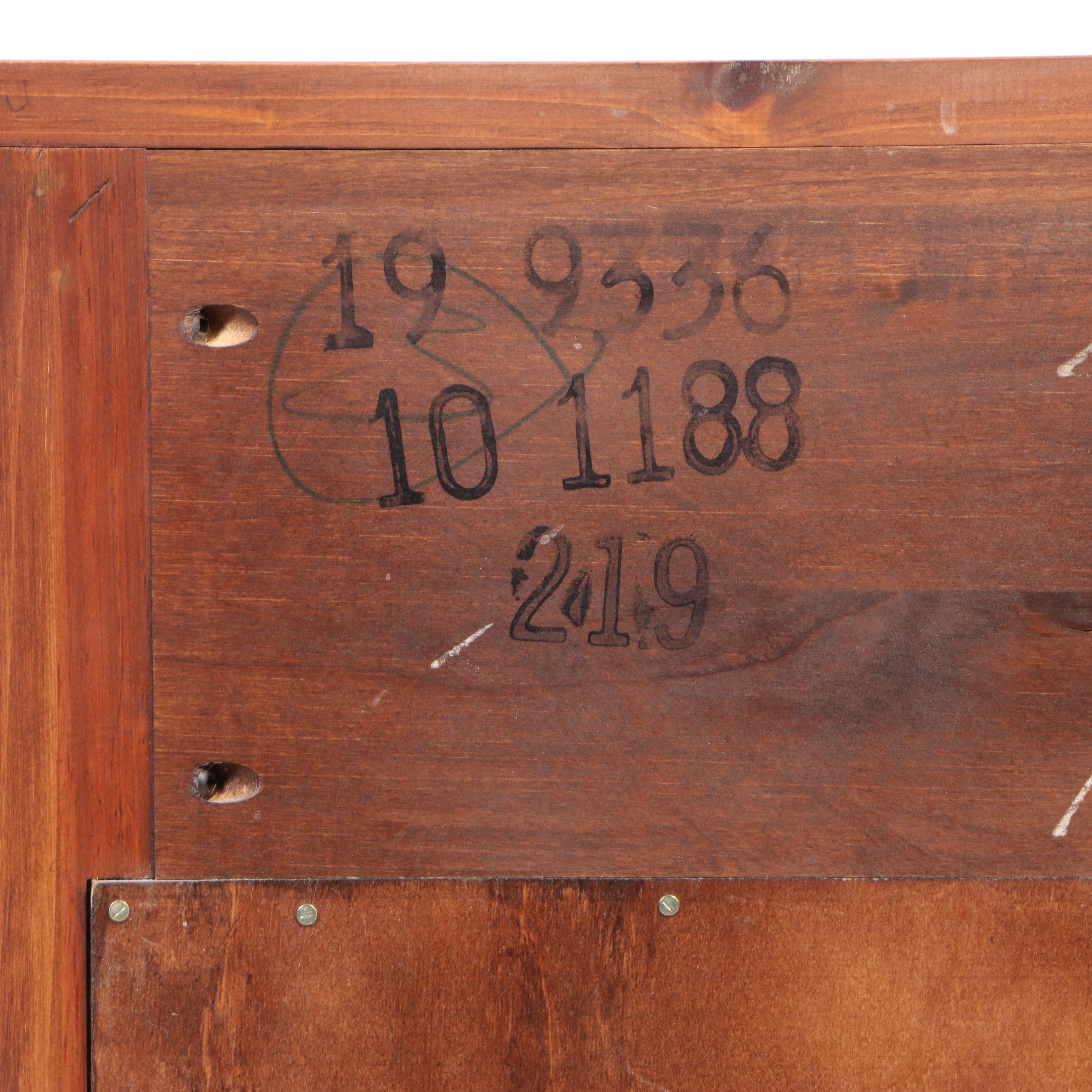 Ethan Allen Primitive Style Pine Six-Tin Pie Safe, Late 20th Century