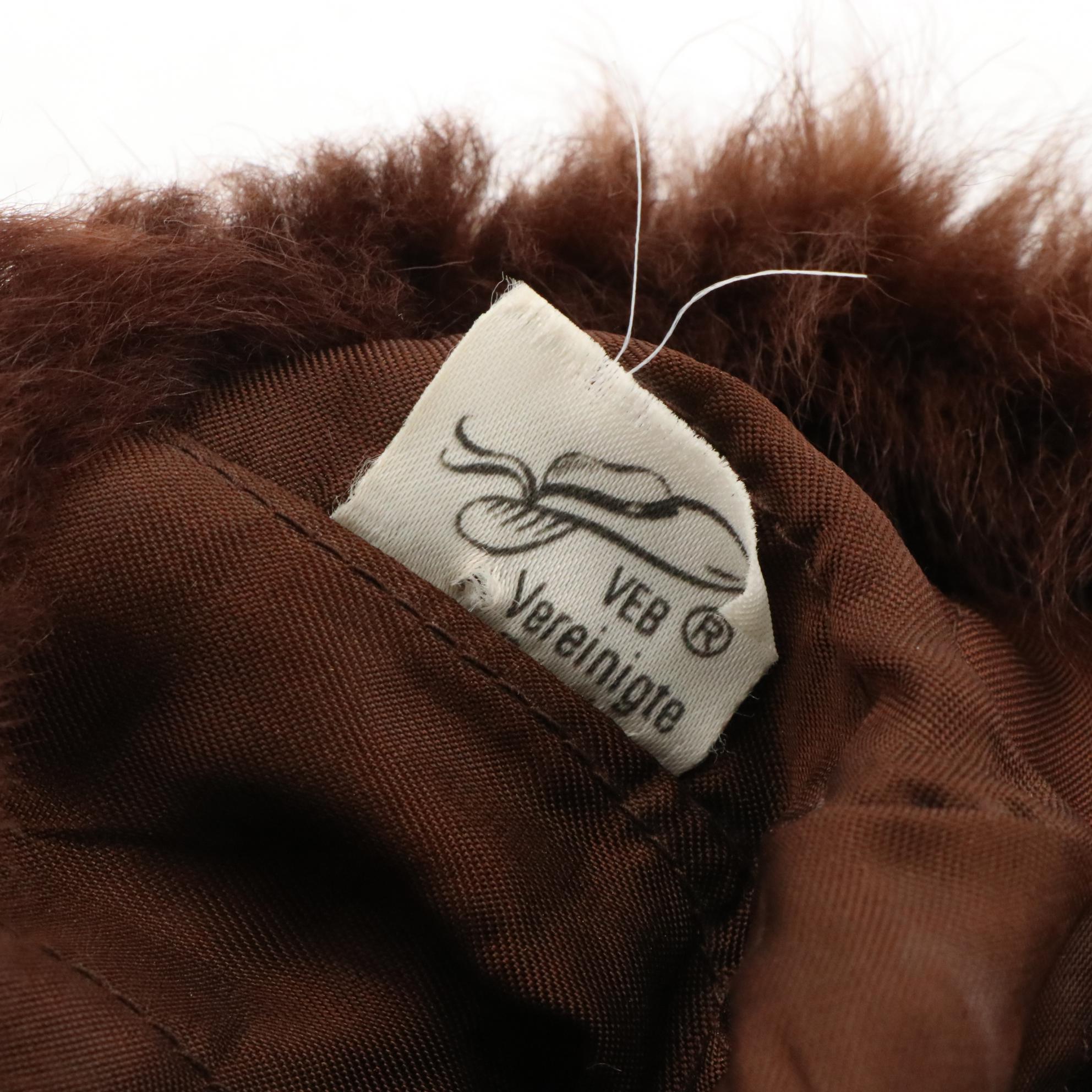Mink Fur Full Pelt Stole, Mink Fur Collar, and Faux Fur Ushanka Style Hat