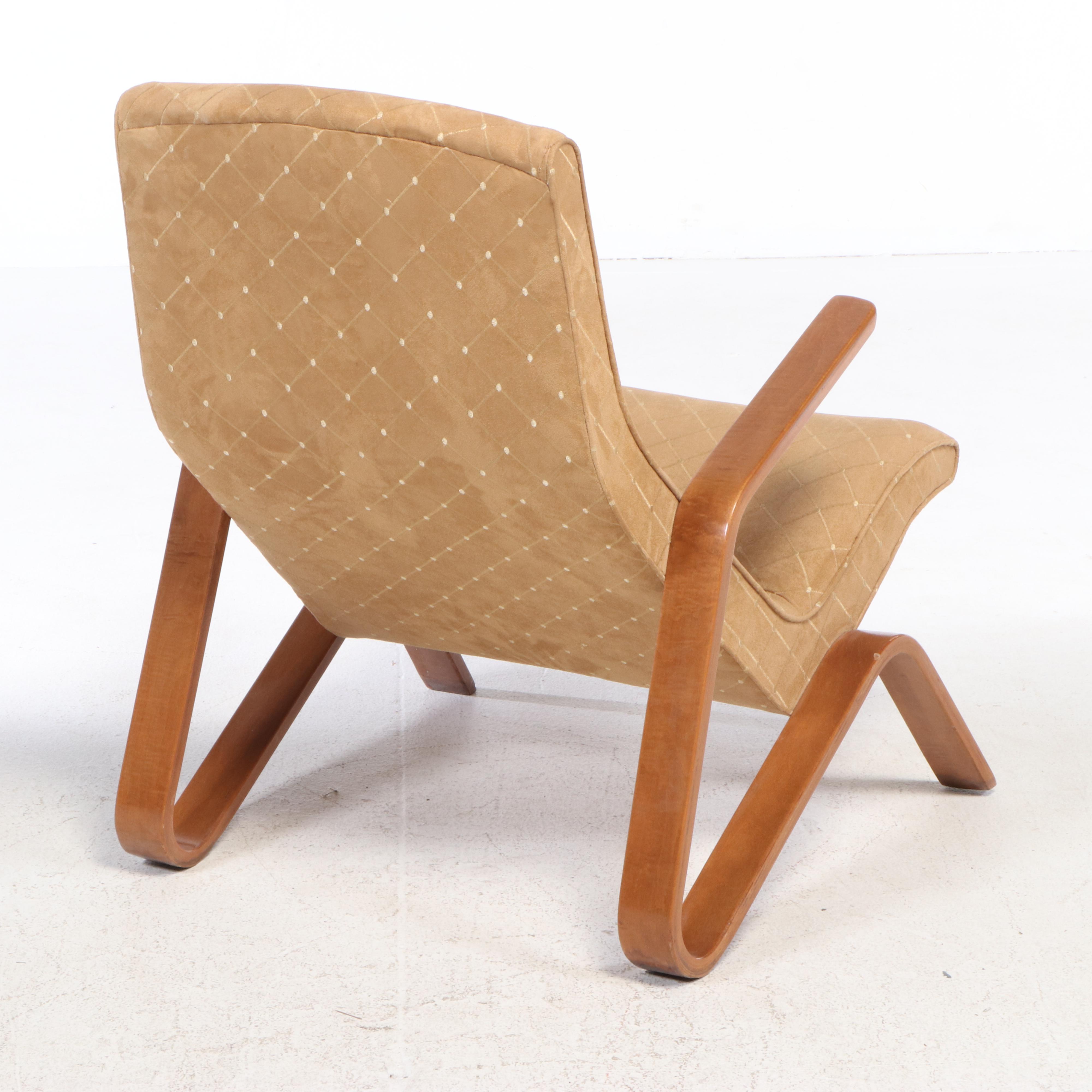 Eero Saarinen for Knoll Bentwood and Upholstered Grasshopper Chair, 1950s