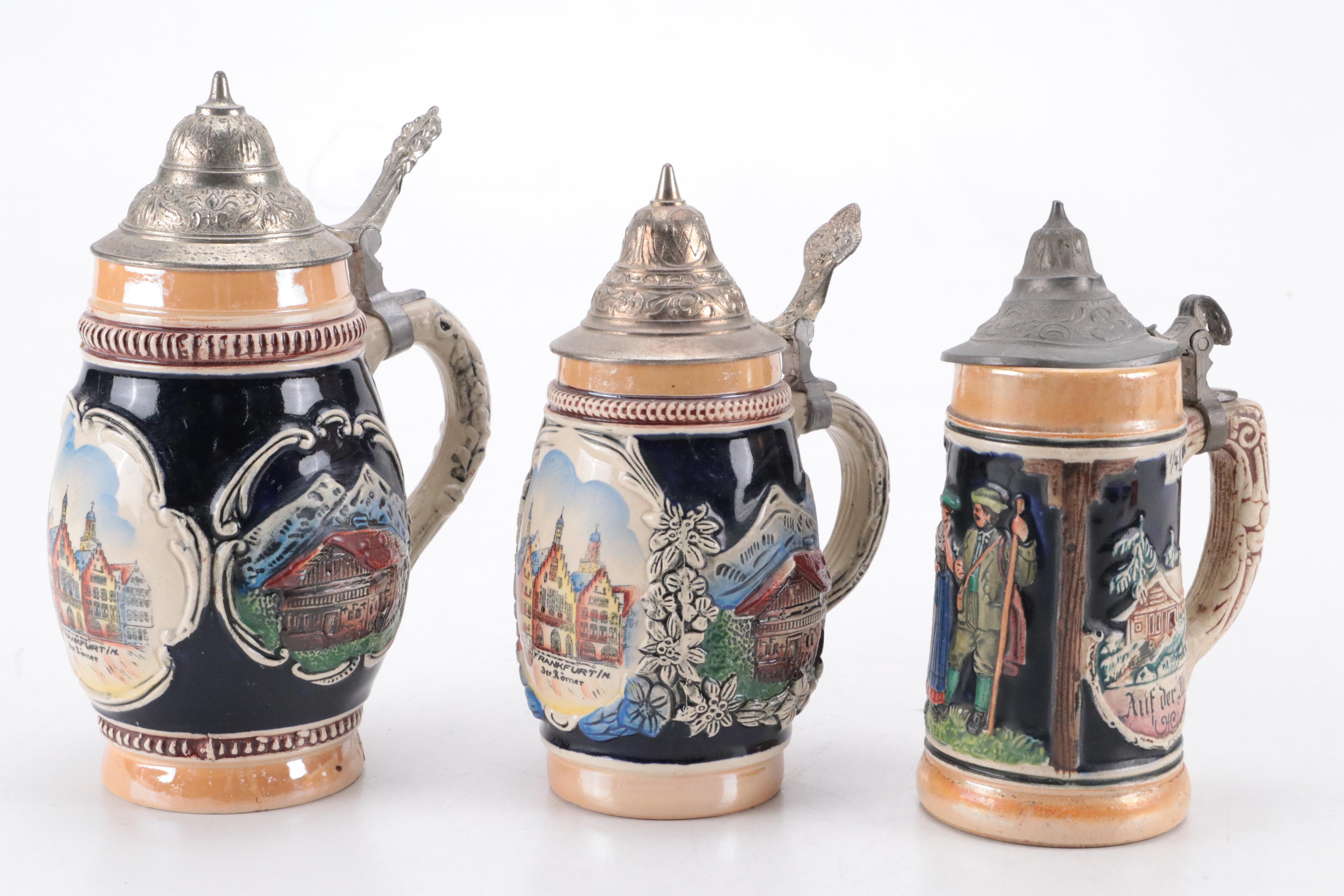 German Souvenir and Other Ceramic Beer Steins
