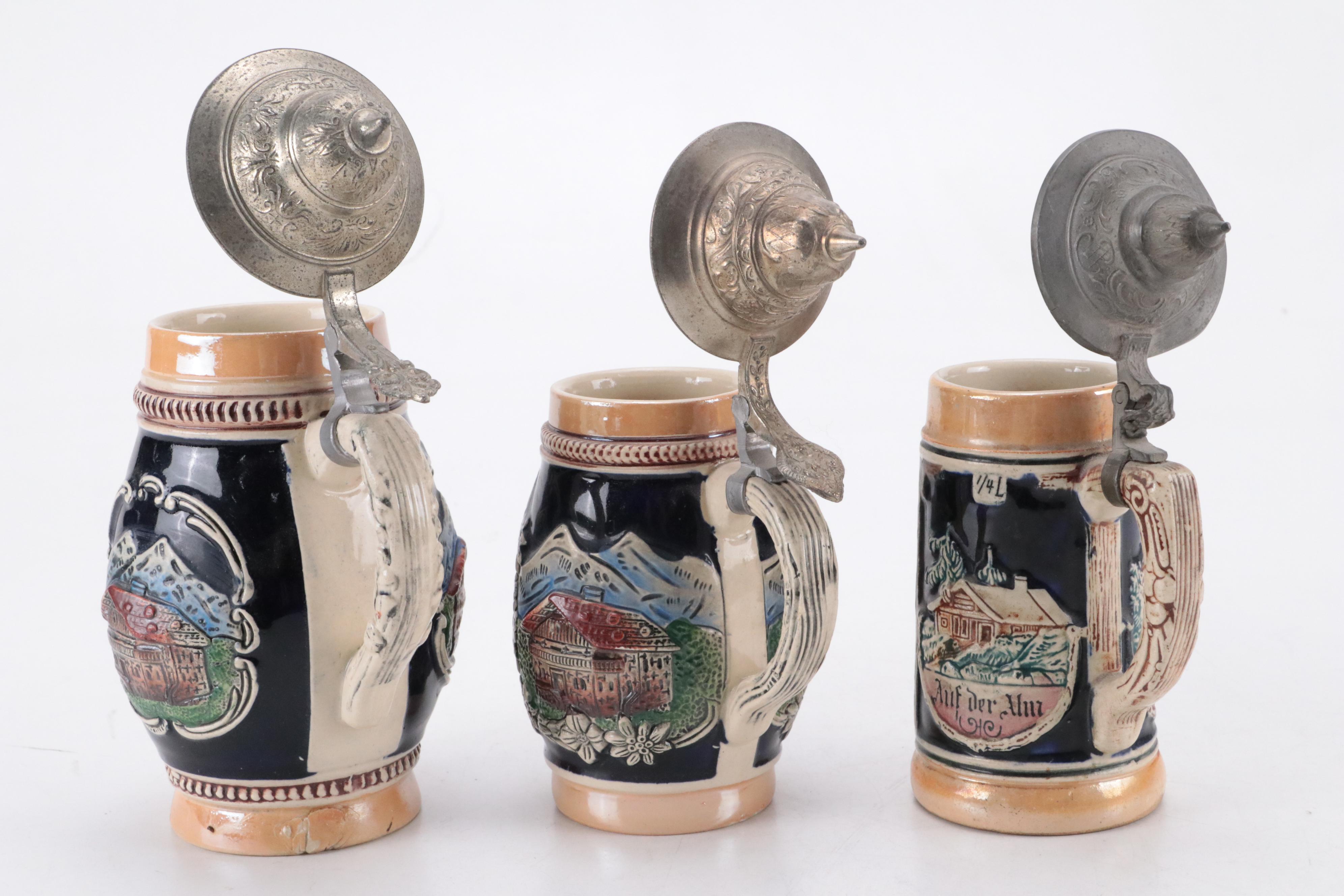 German Souvenir and Other Ceramic Beer Steins
