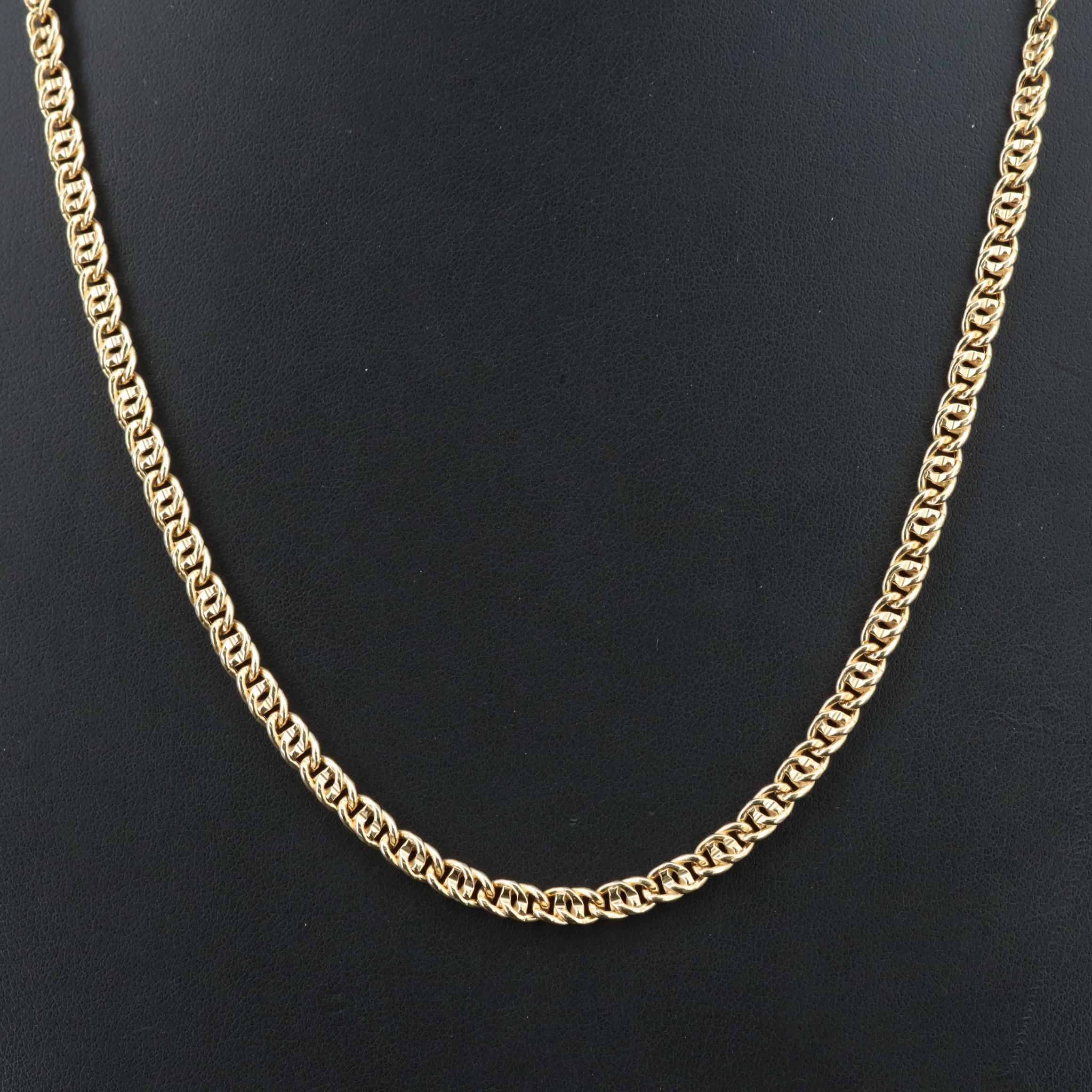 18K Double Curb Link Necklace