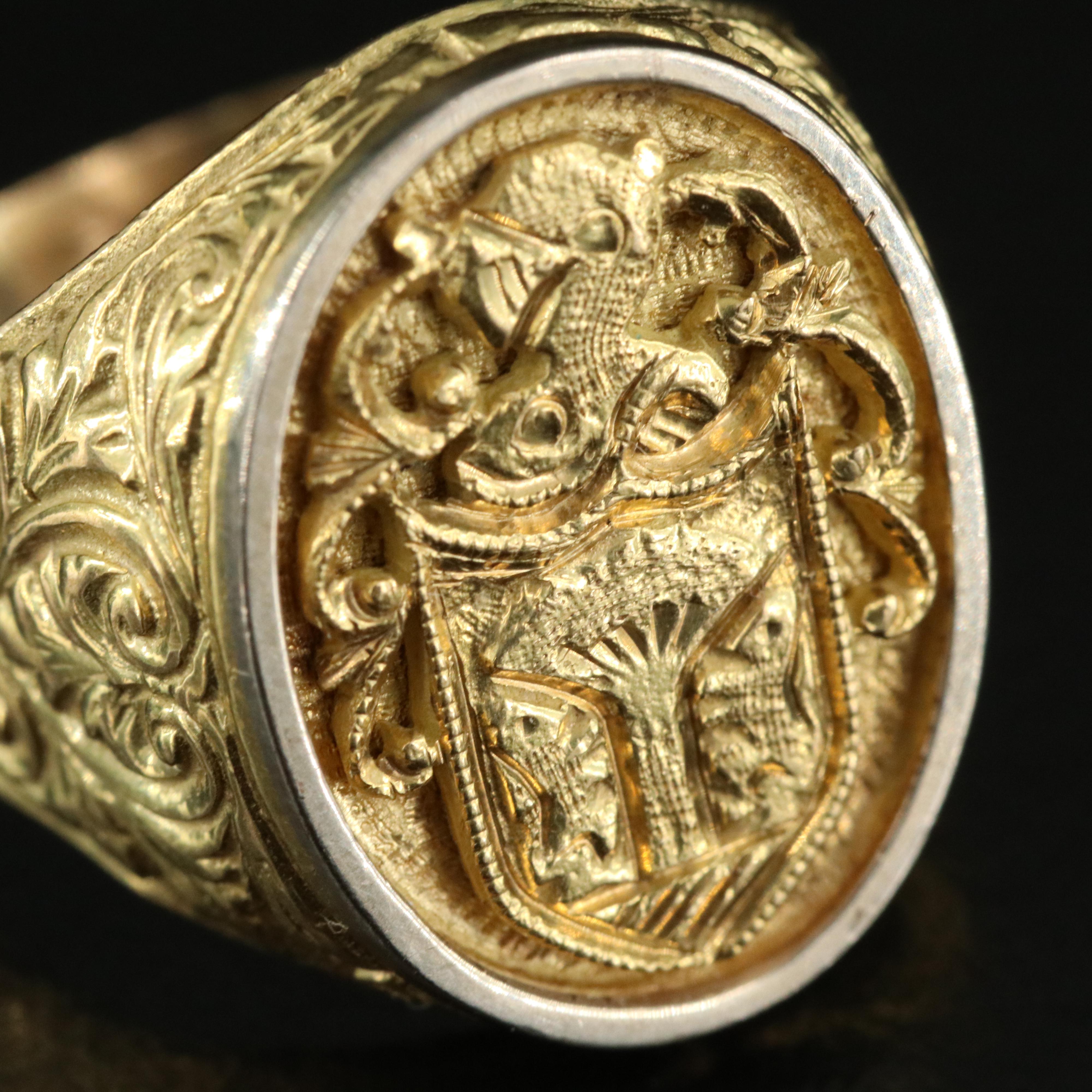 18K Coat of Arms Signet Ring