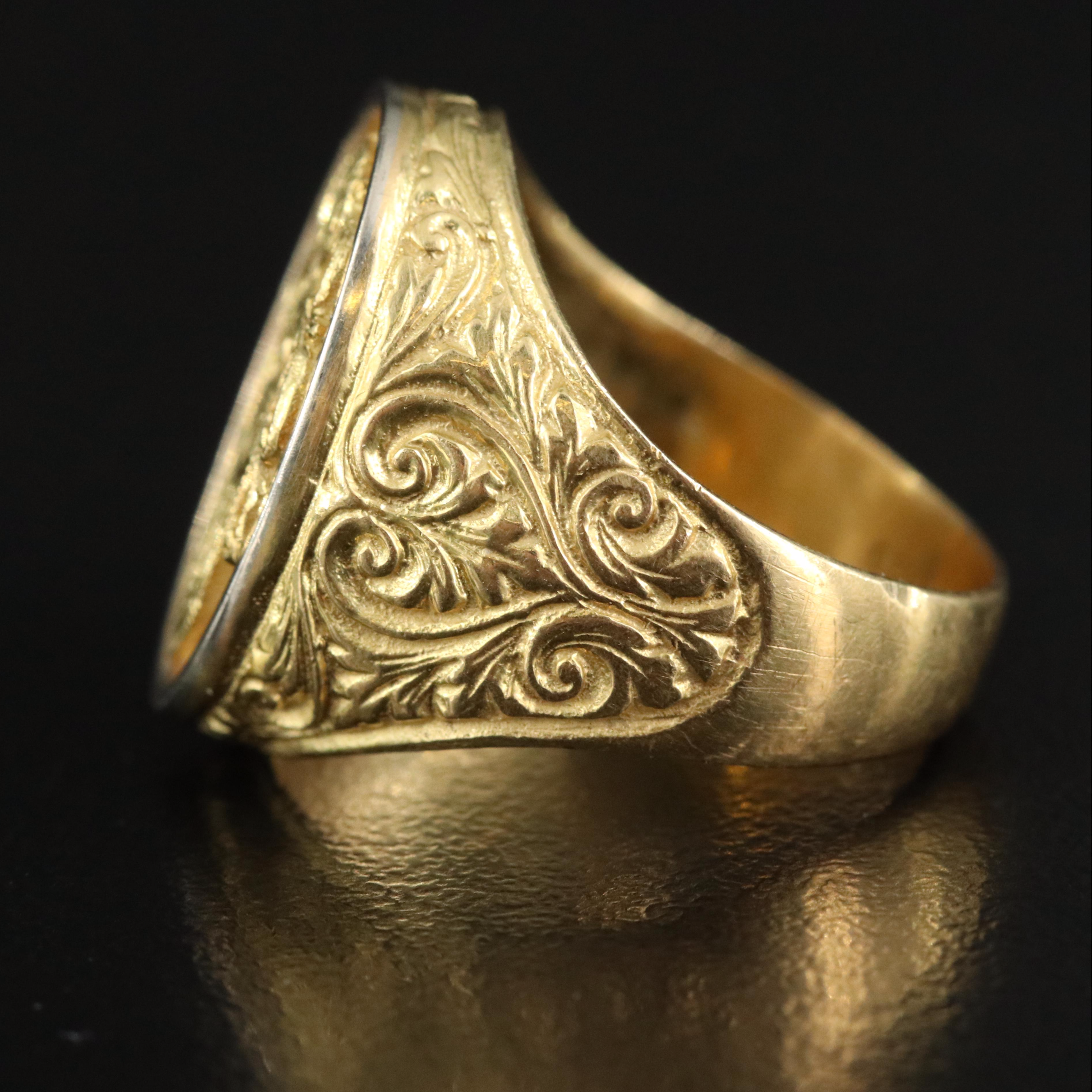 18K Coat of Arms Signet Ring