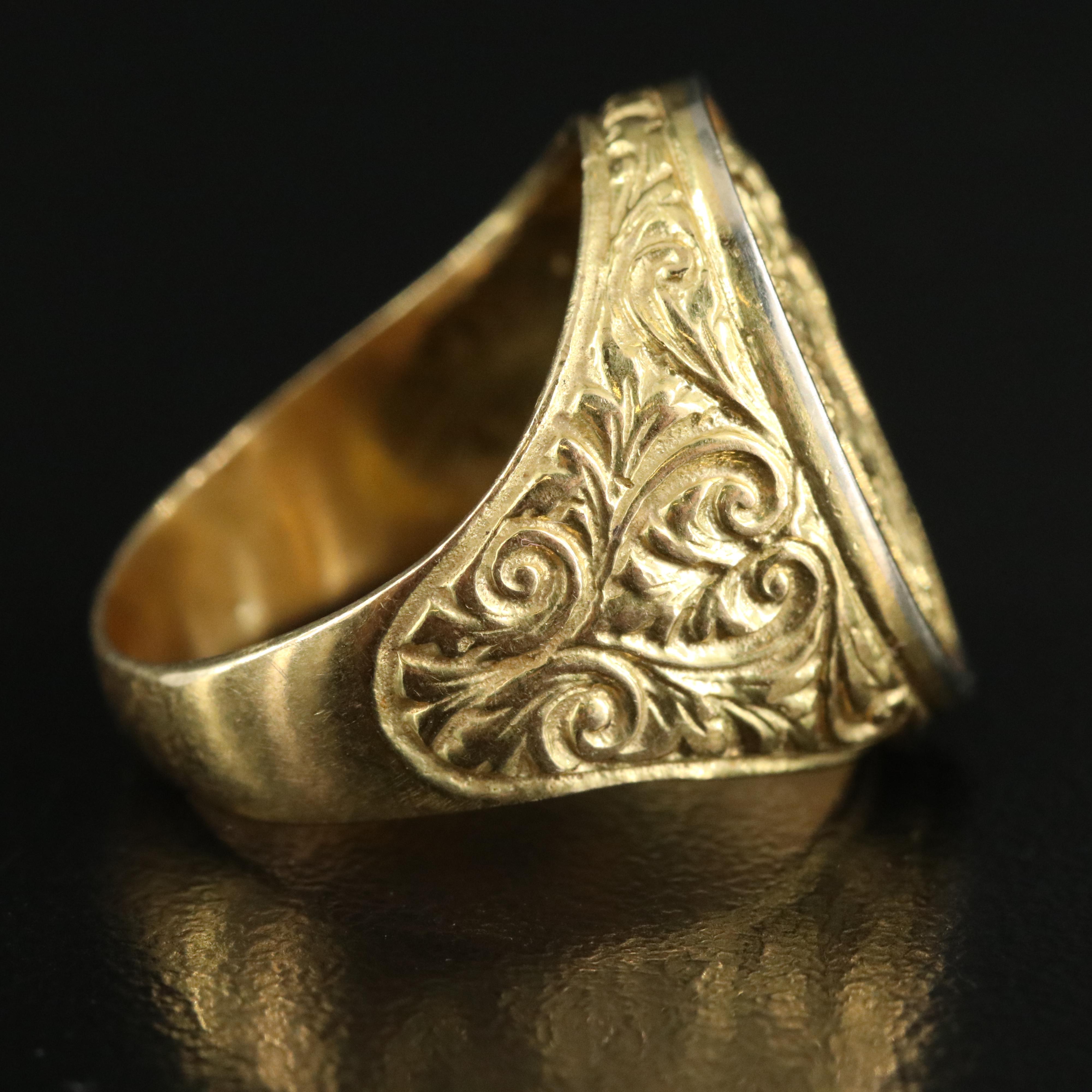 18K Coat of Arms Signet Ring