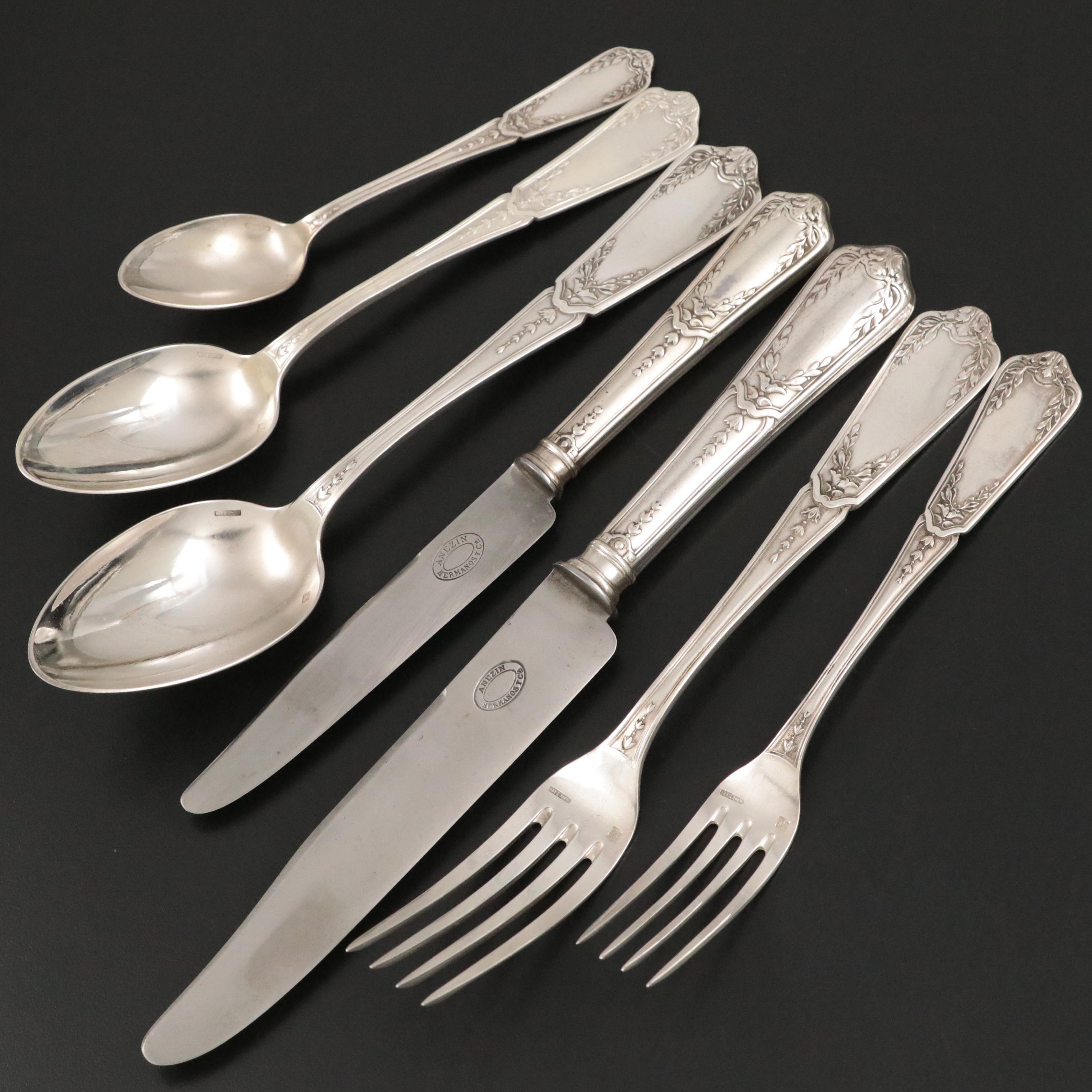 Anezin Hermanos y Cia French Silver Plate Flatware and Serving Accessories