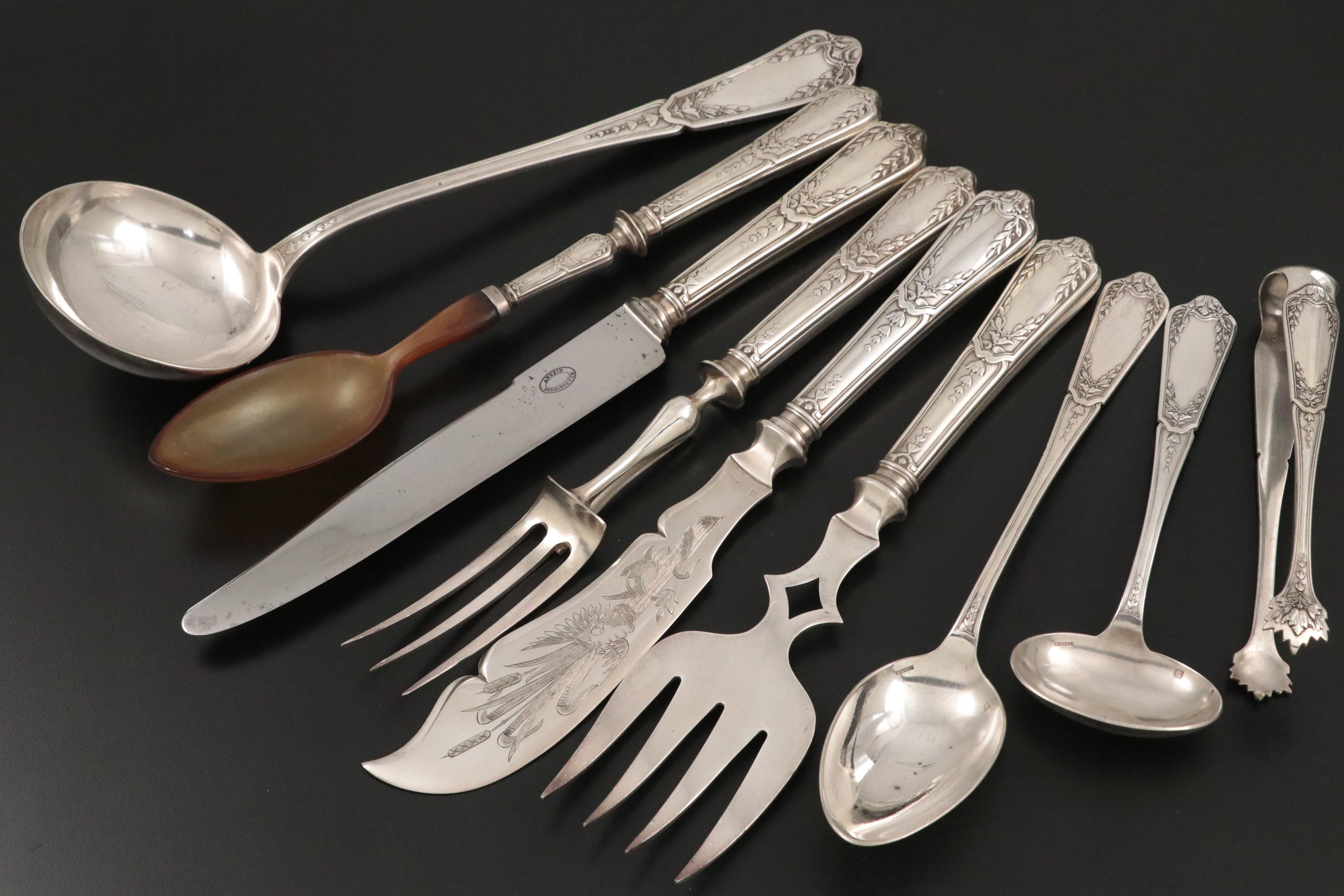Anezin Hermanos y Cia French Silver Plate Flatware and Serving Accessories
