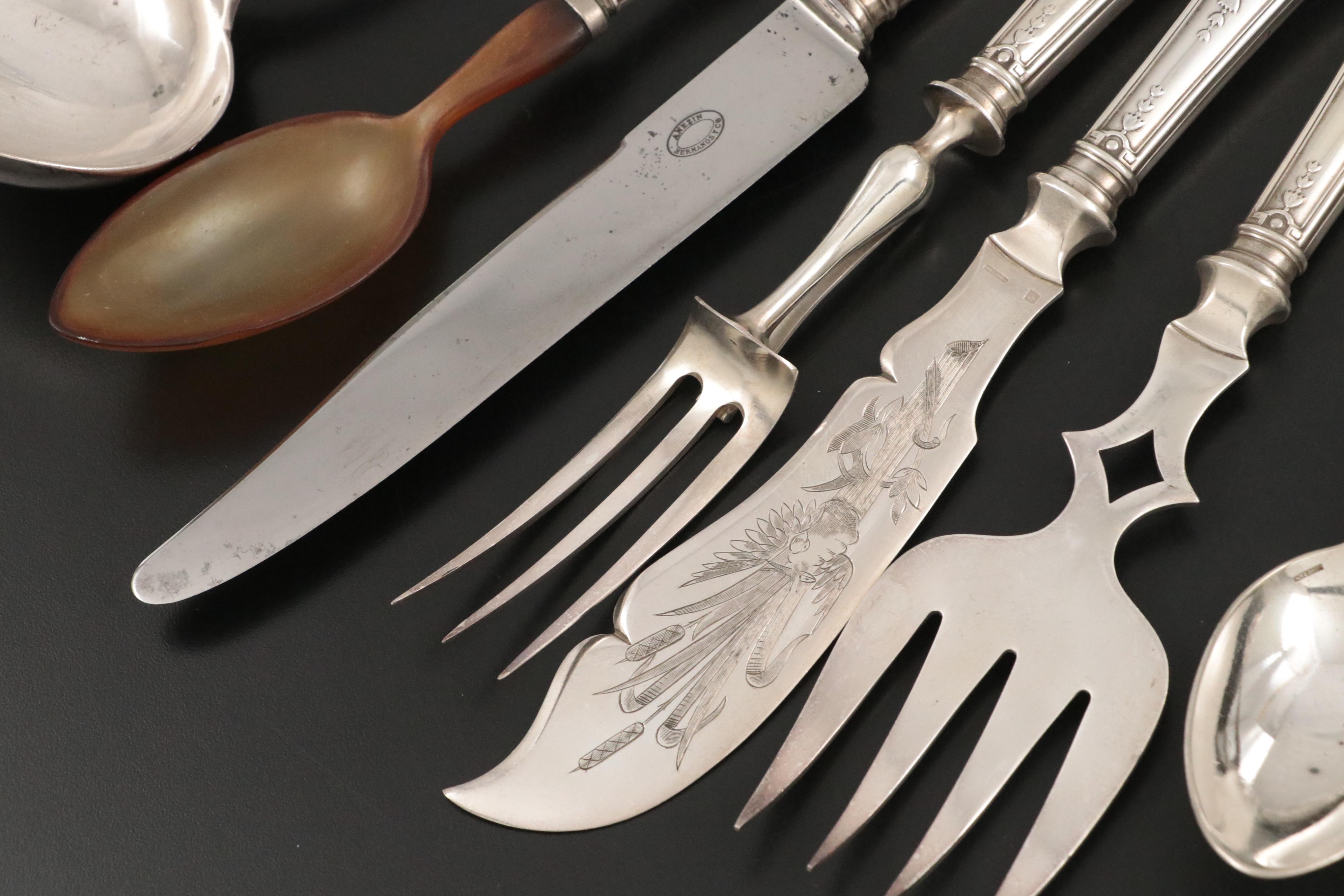 Anezin Hermanos y Cia French Silver Plate Flatware and Serving Accessories