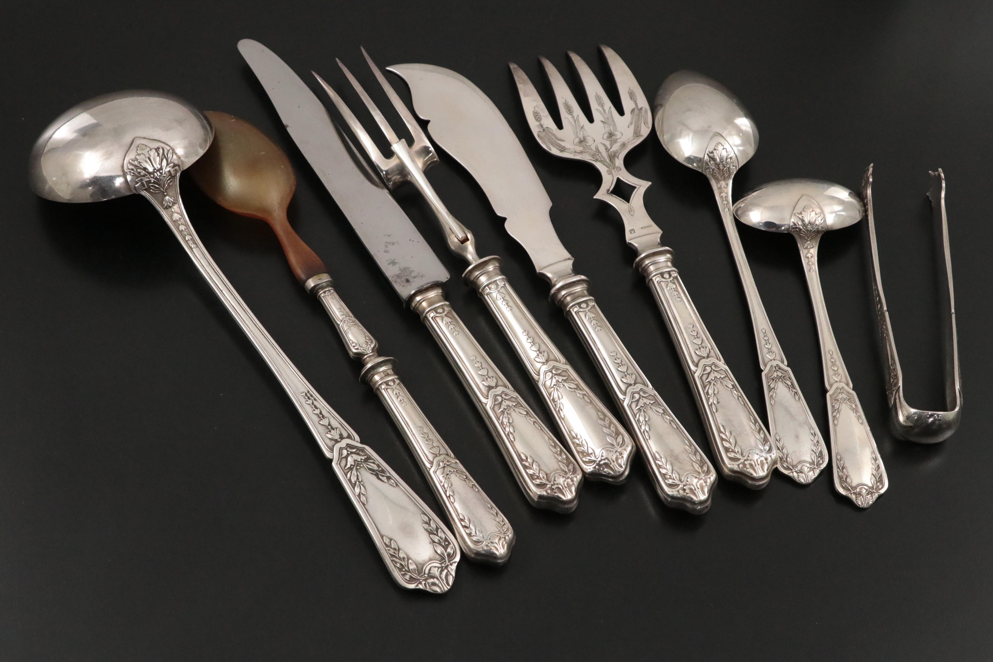 Anezin Hermanos y Cia French Silver Plate Flatware and Serving Accessories